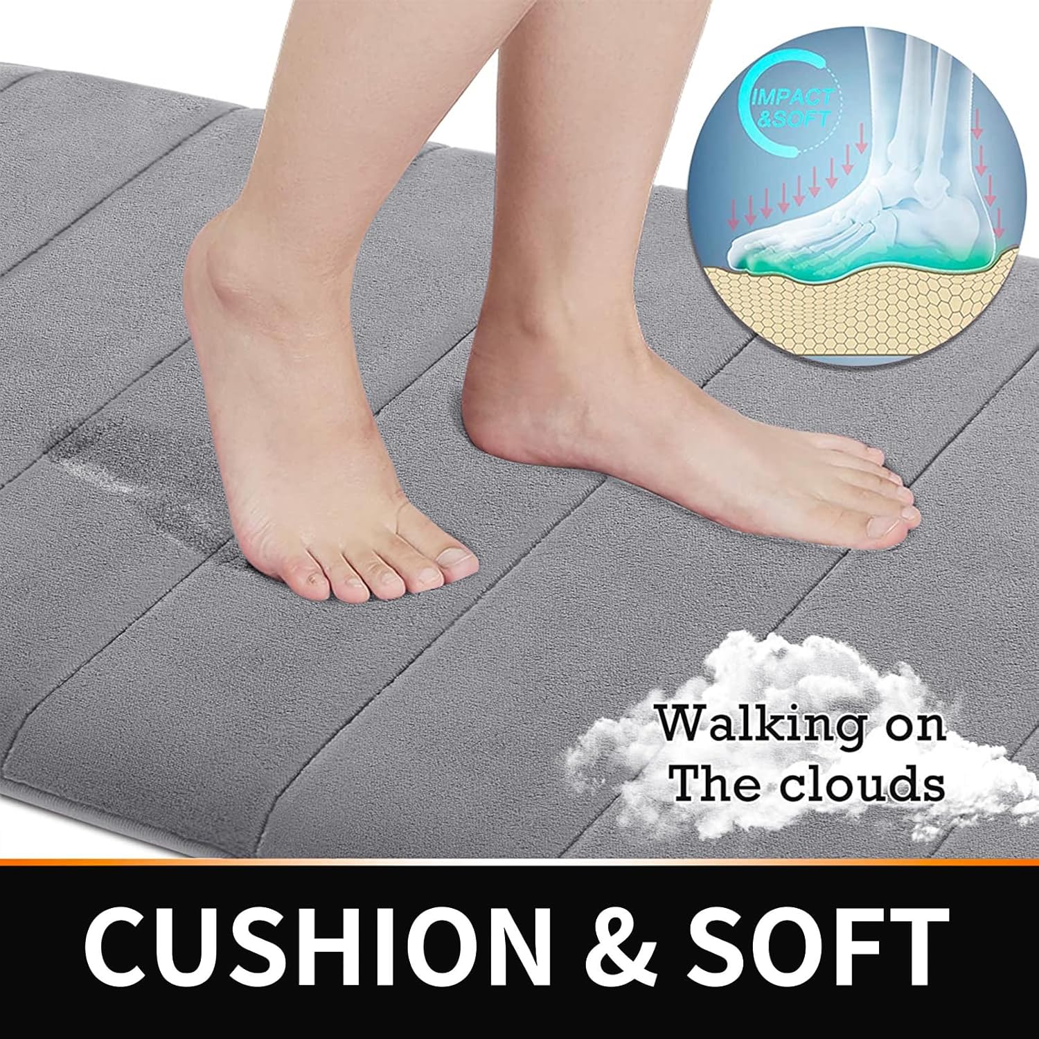 Yimobra 3-Piece Bath Rug Set with Non-Slip Mats