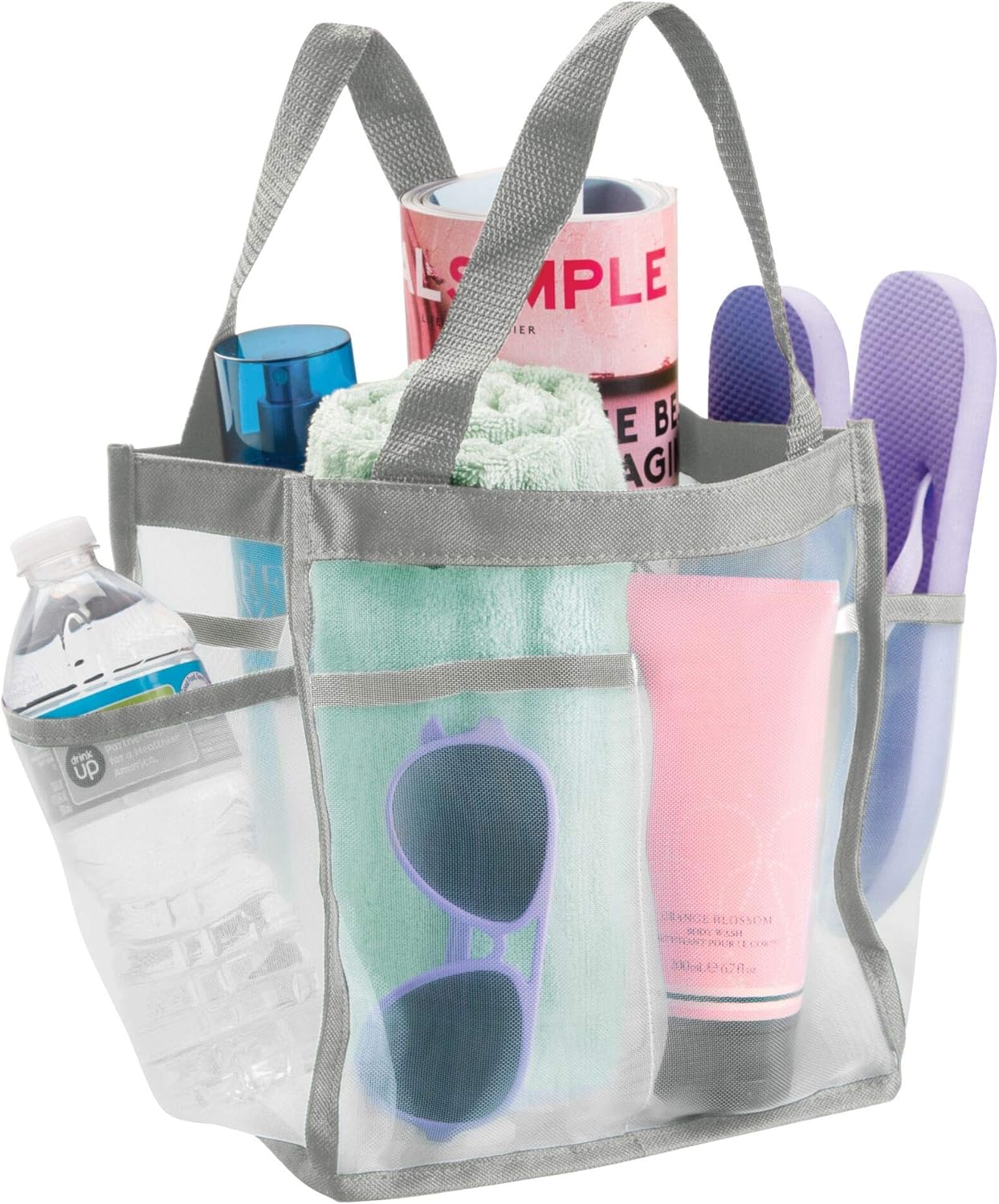 InterDesign Water Resistant Shower Tote with Handles - 85 x 588 x 925 WhiteGray