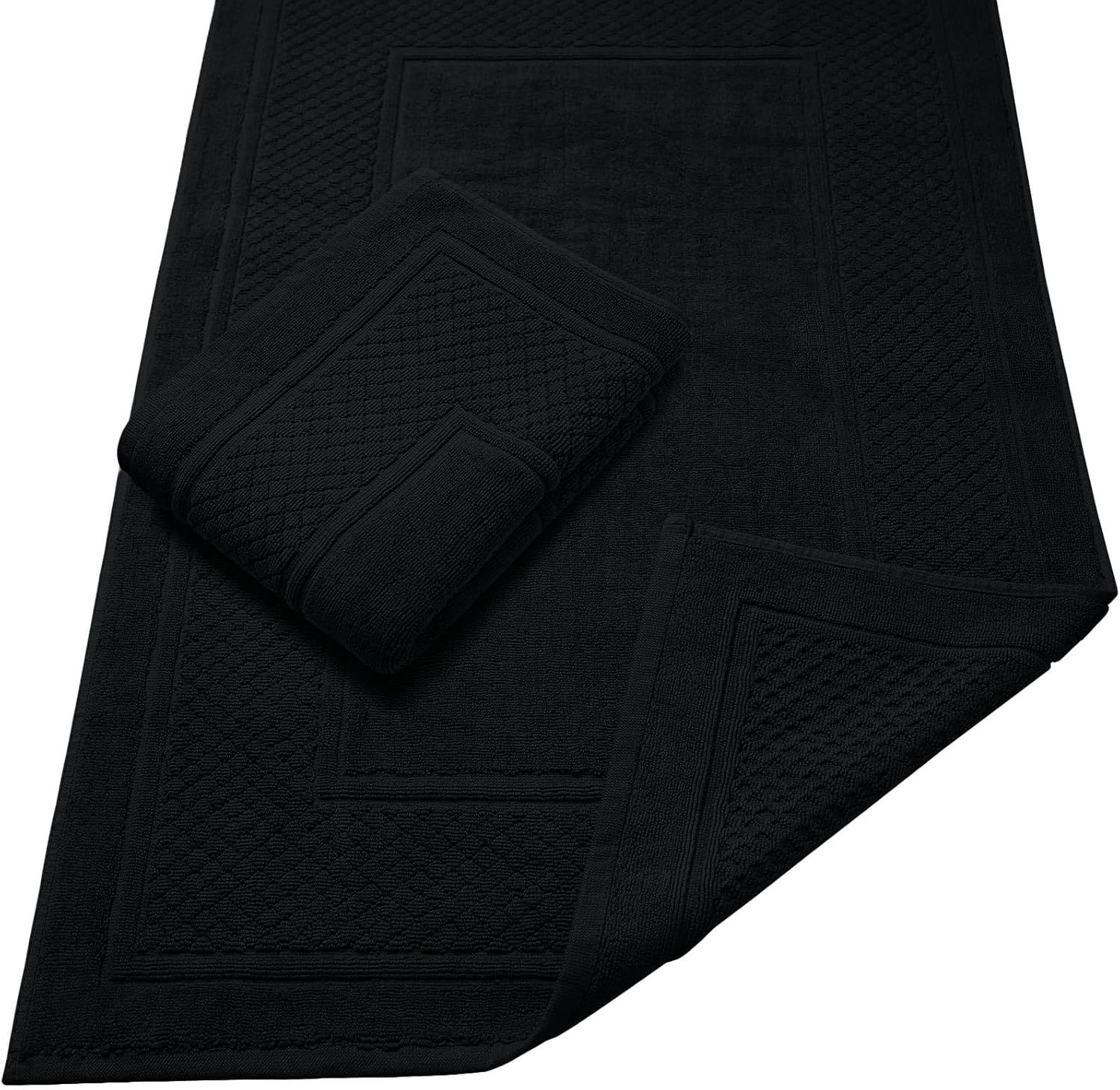 Avalon Towels Black Bath Mat Set of 2 1