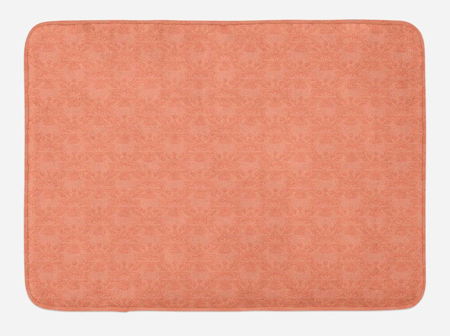 Ambesonne Peach Bath Mat with Non Slip Backing