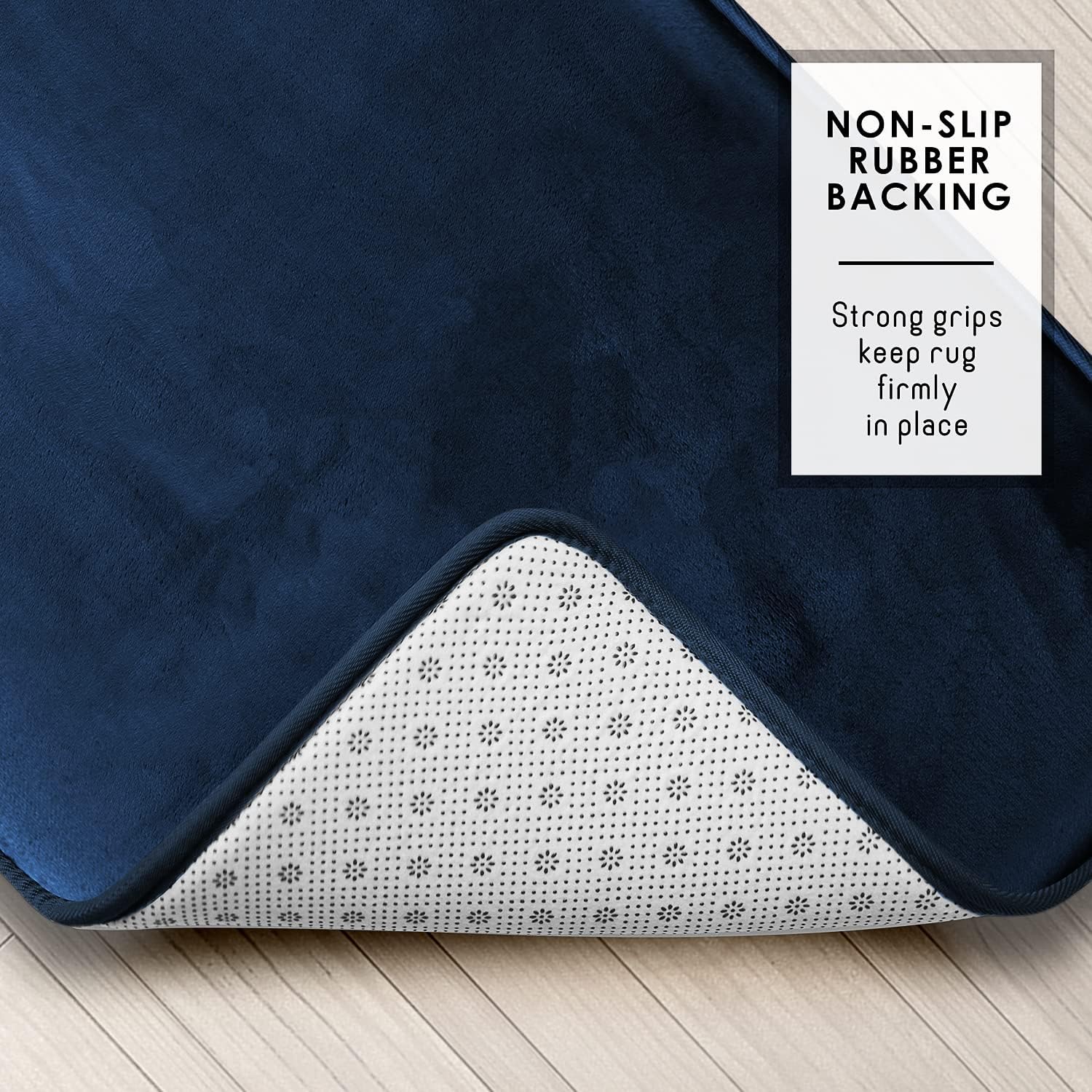 Clara Clark 3 Piece Velvet Bath Mat Set - Non-Slip Dries Quickly