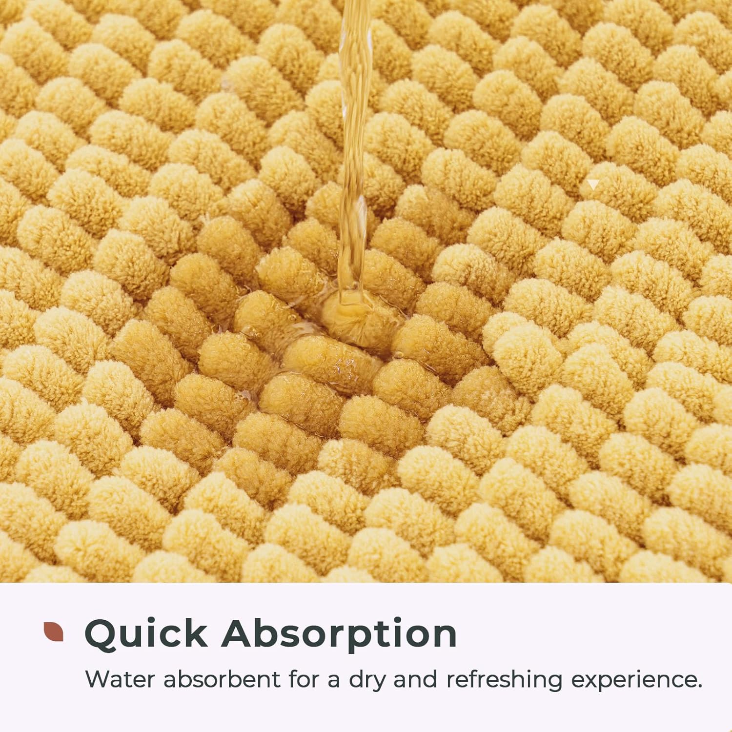 FRESHMINT Chenille Bathroom Rug Mat 24x17 Yellow