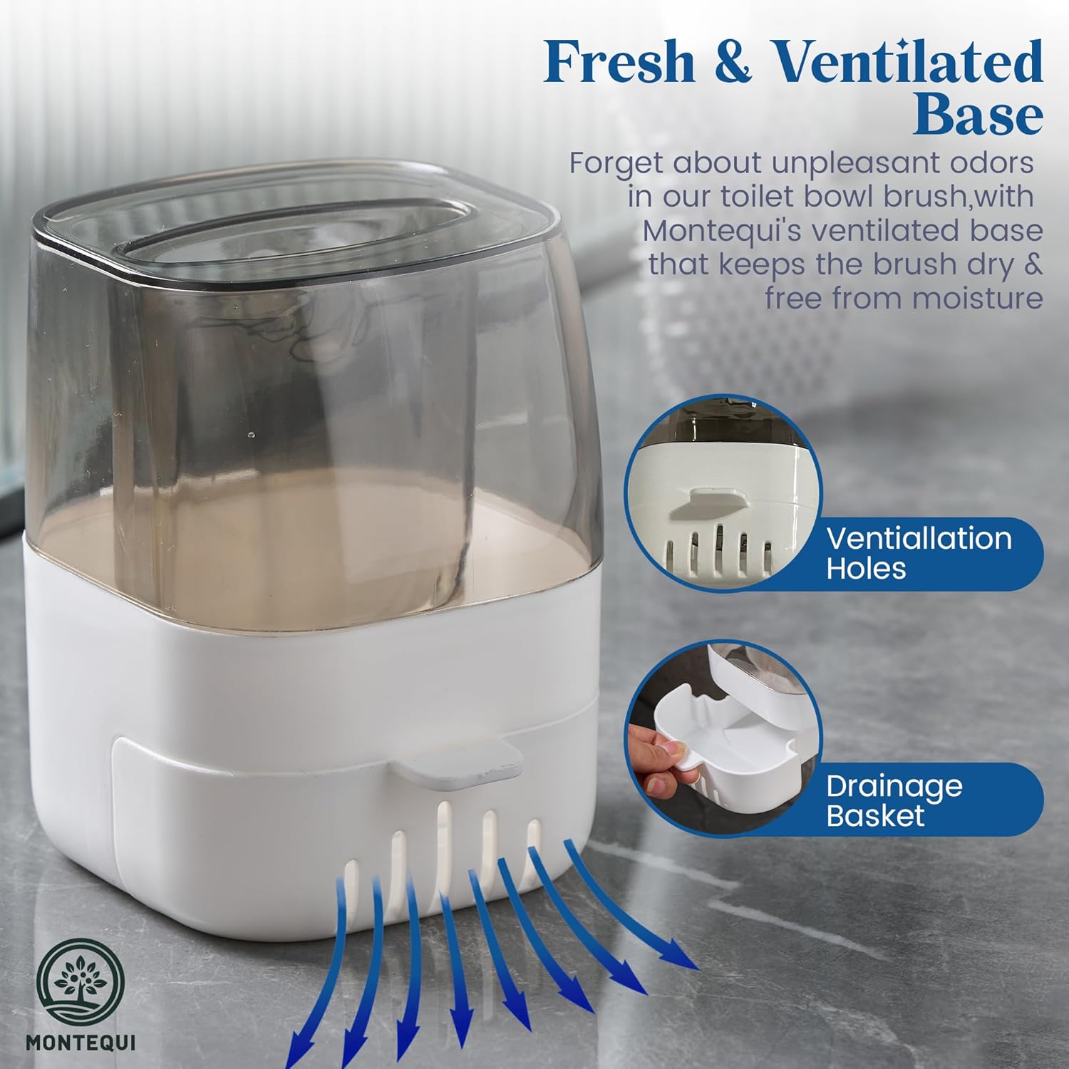 Montequi Toilet Brush with Silicone Dispenser Set