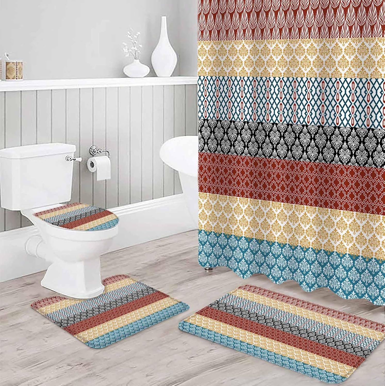 ZOE GARDEN Boho Orange Bathroom Set