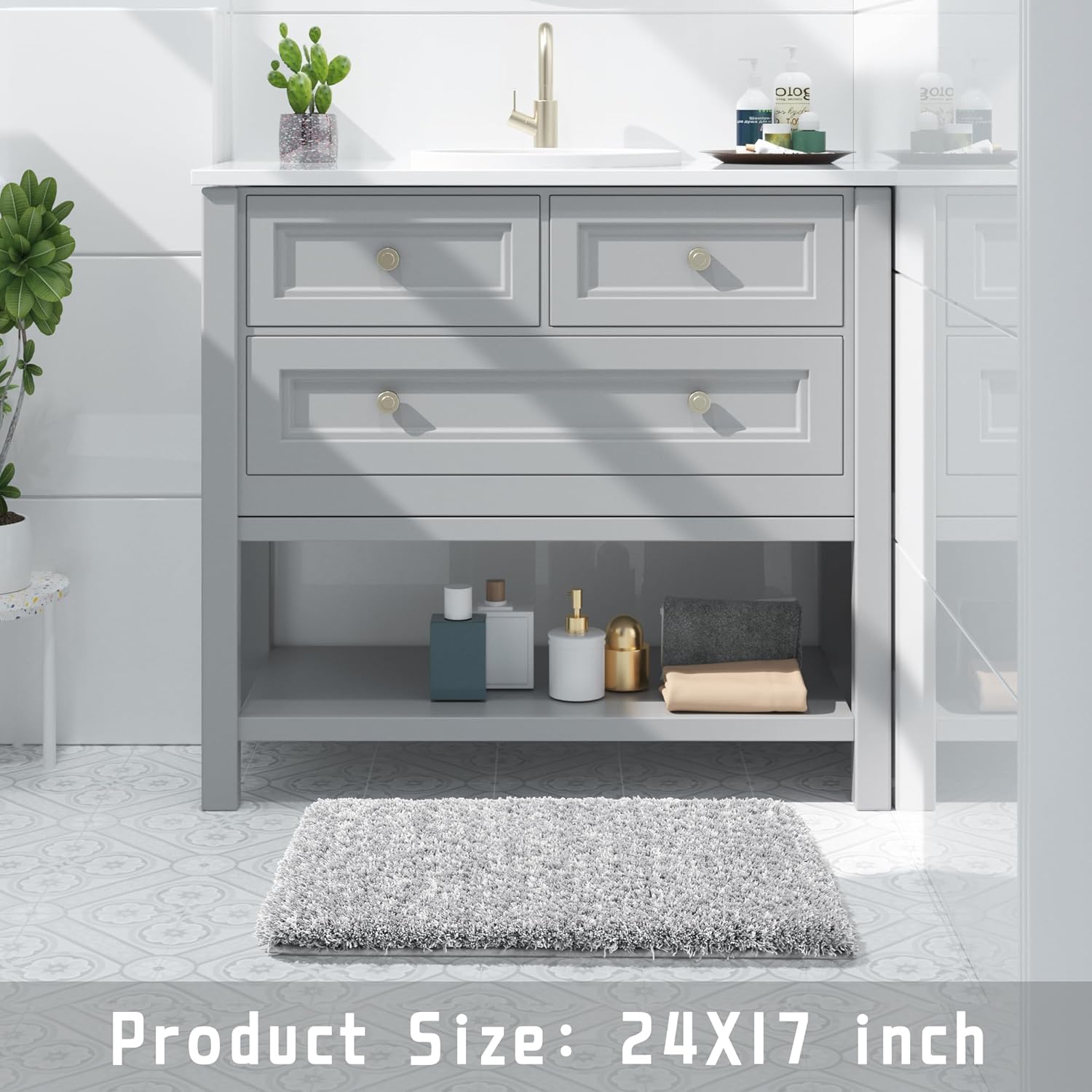 Yimobra Bathroom Rugs Non Slip Washable 24x17