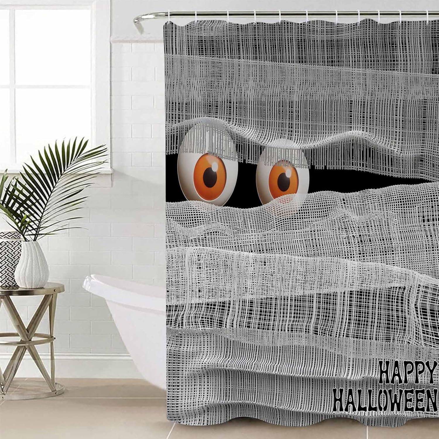 ZOE GARDEN Halloween Bathroom Set with Curtain Rug and Accessories