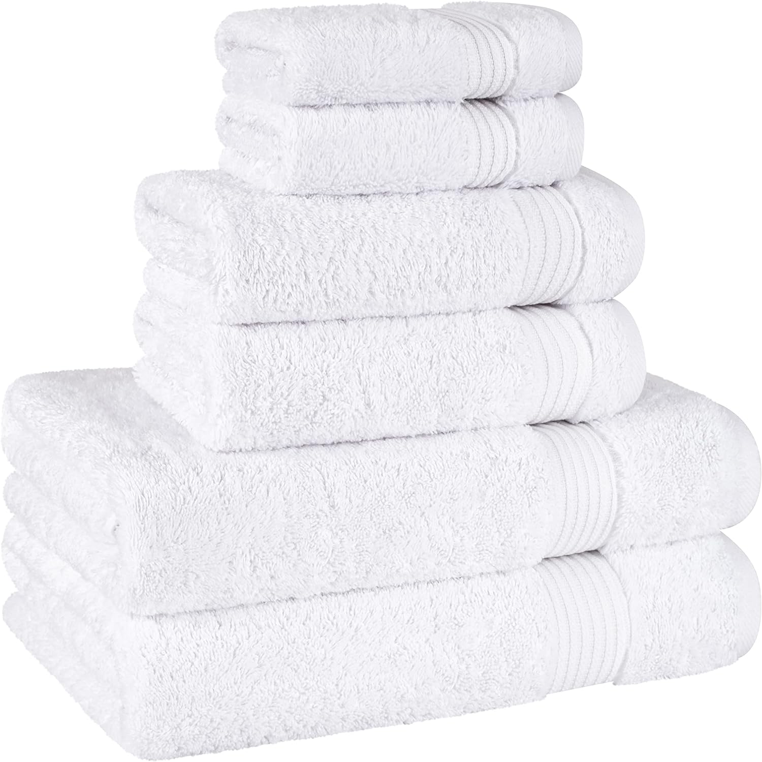 Cotton Paradise 6 Piece White Towel Set 1
