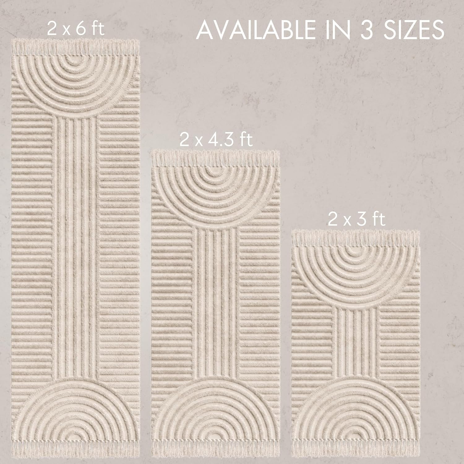 KIBAGA Boho Tassel Rug 24x36 Inch for Bathroom