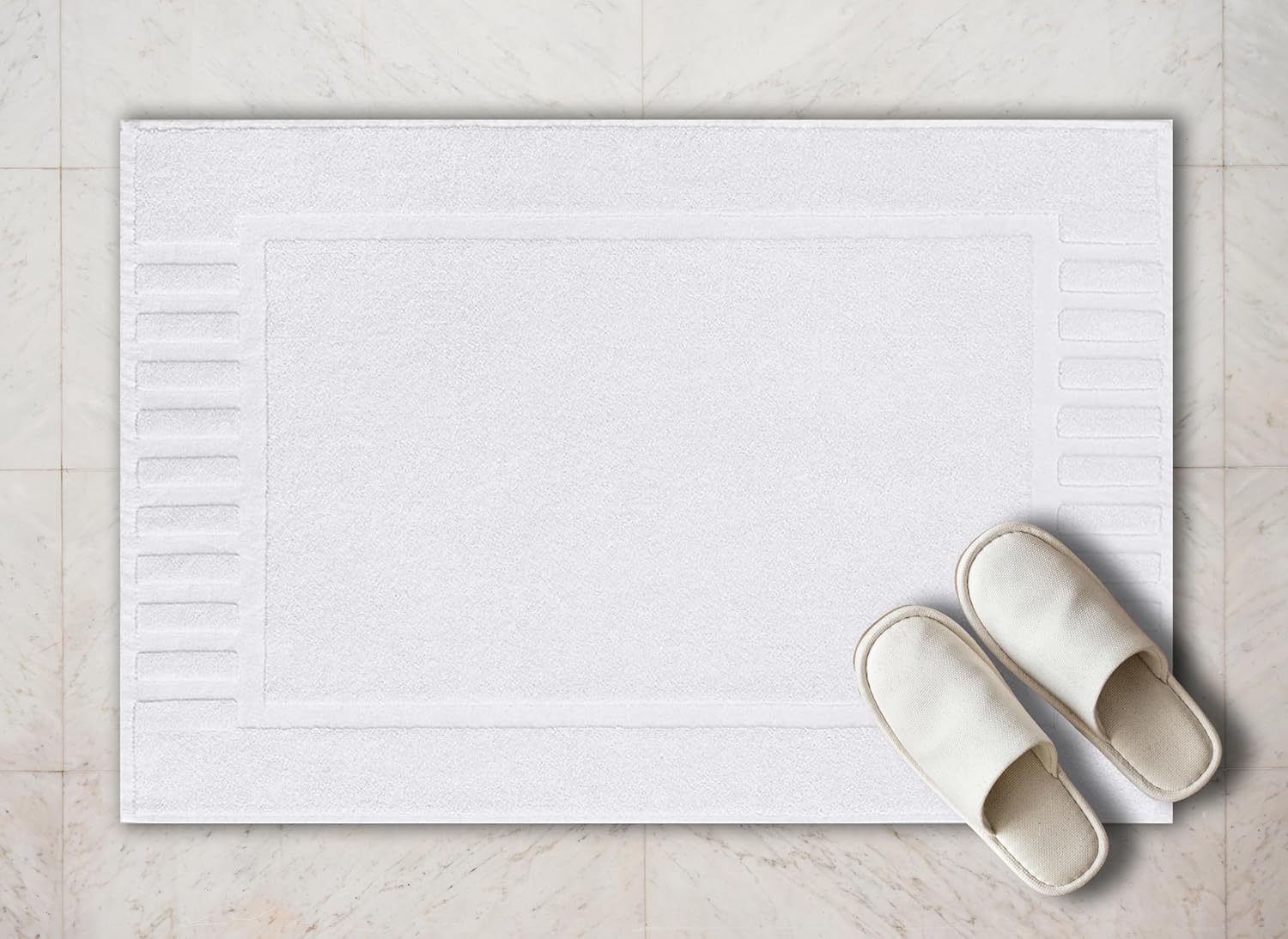 White Classic Luxury Bath Mat Set - 2 Pack