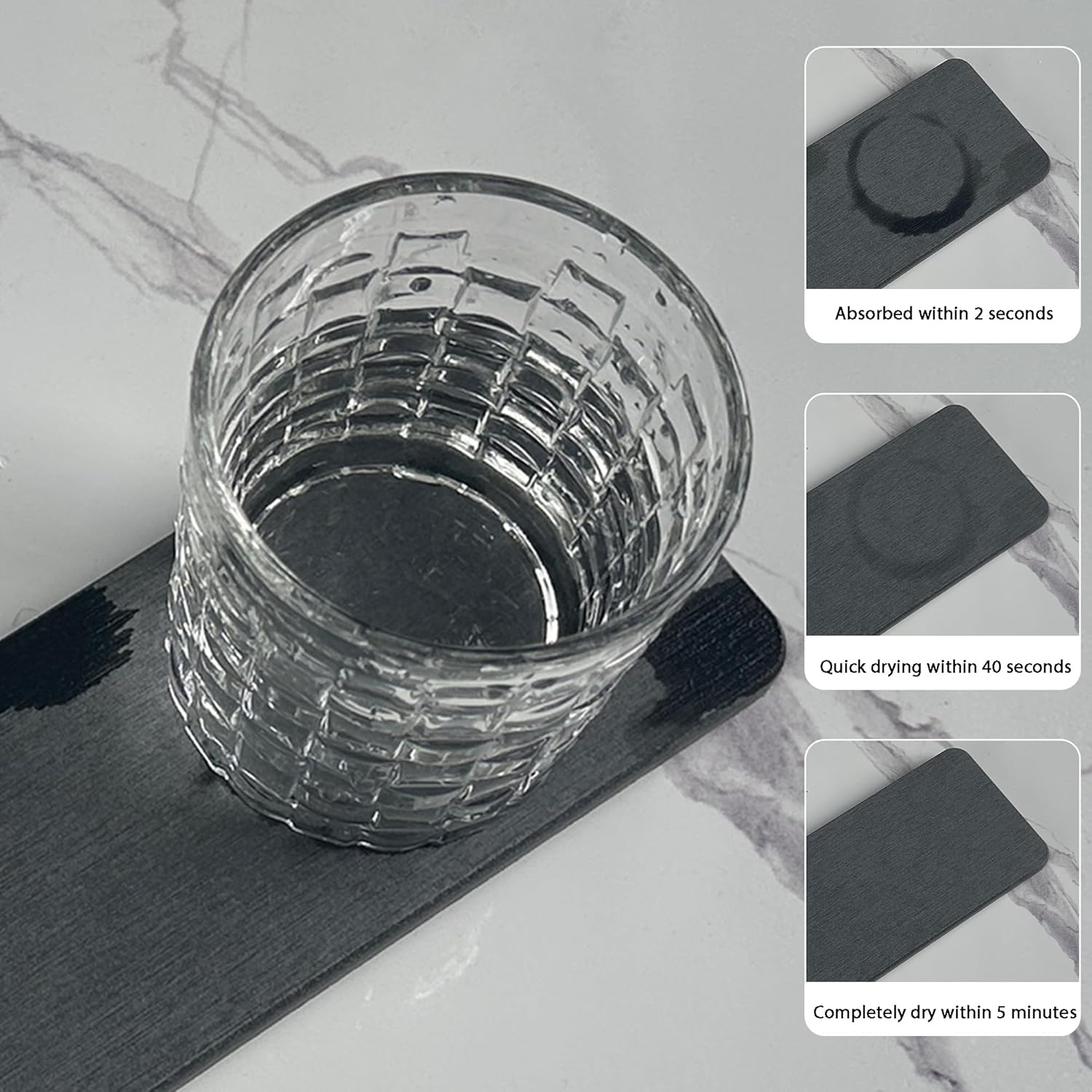 NiuYichee 2Pcs Water Absorbing Stone Trays Dark Gray