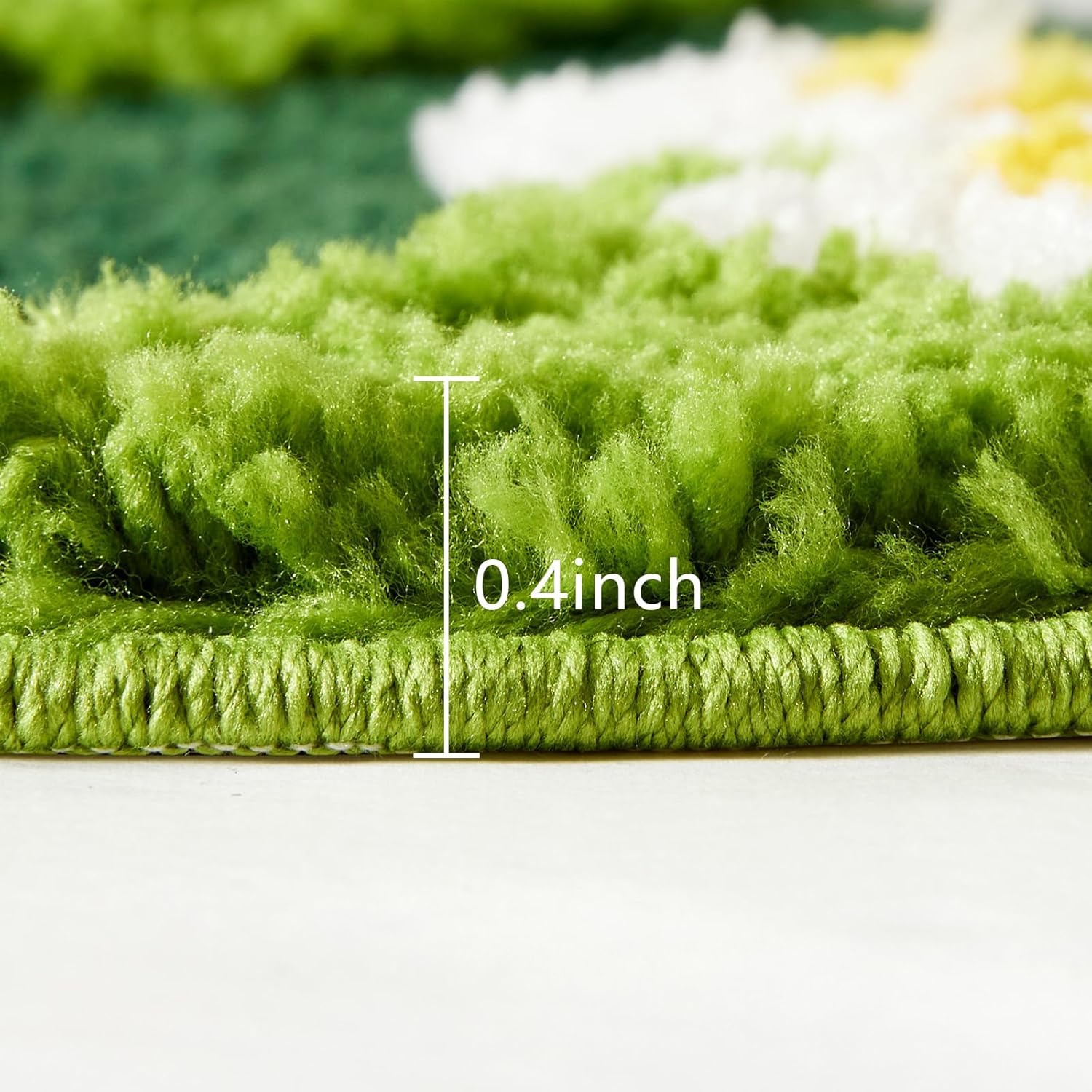 Ouyattle Cute Green Floral Bath Mat Microfiber 1