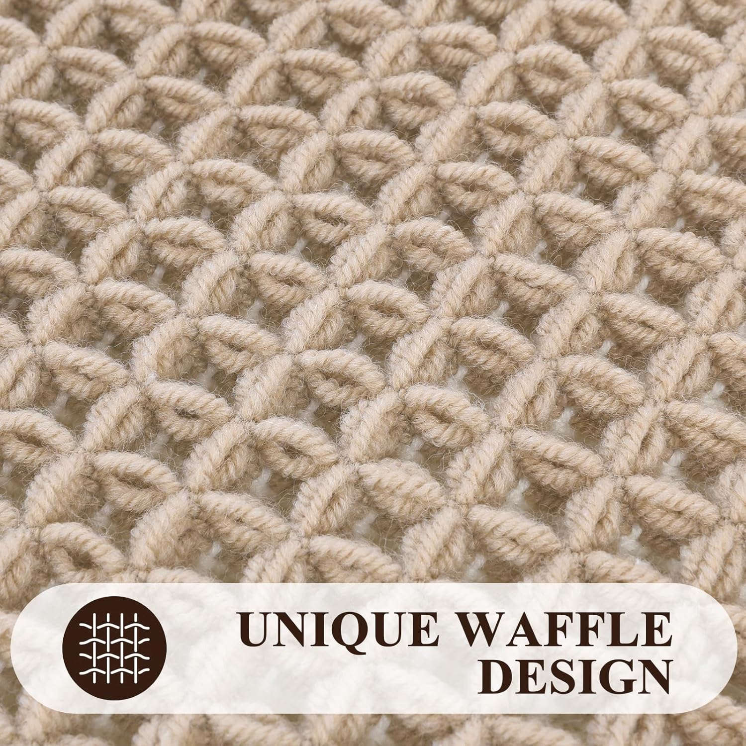 Pauwer 3 Piece Waffle Bath Rug Set Khaki