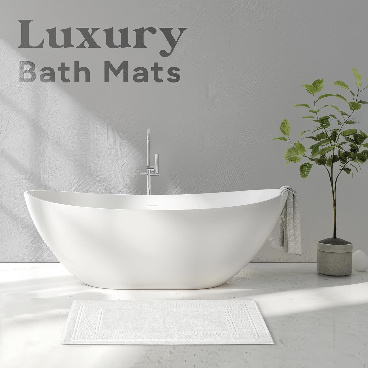 Avalon Towels White Bath Mat Set of 2 1