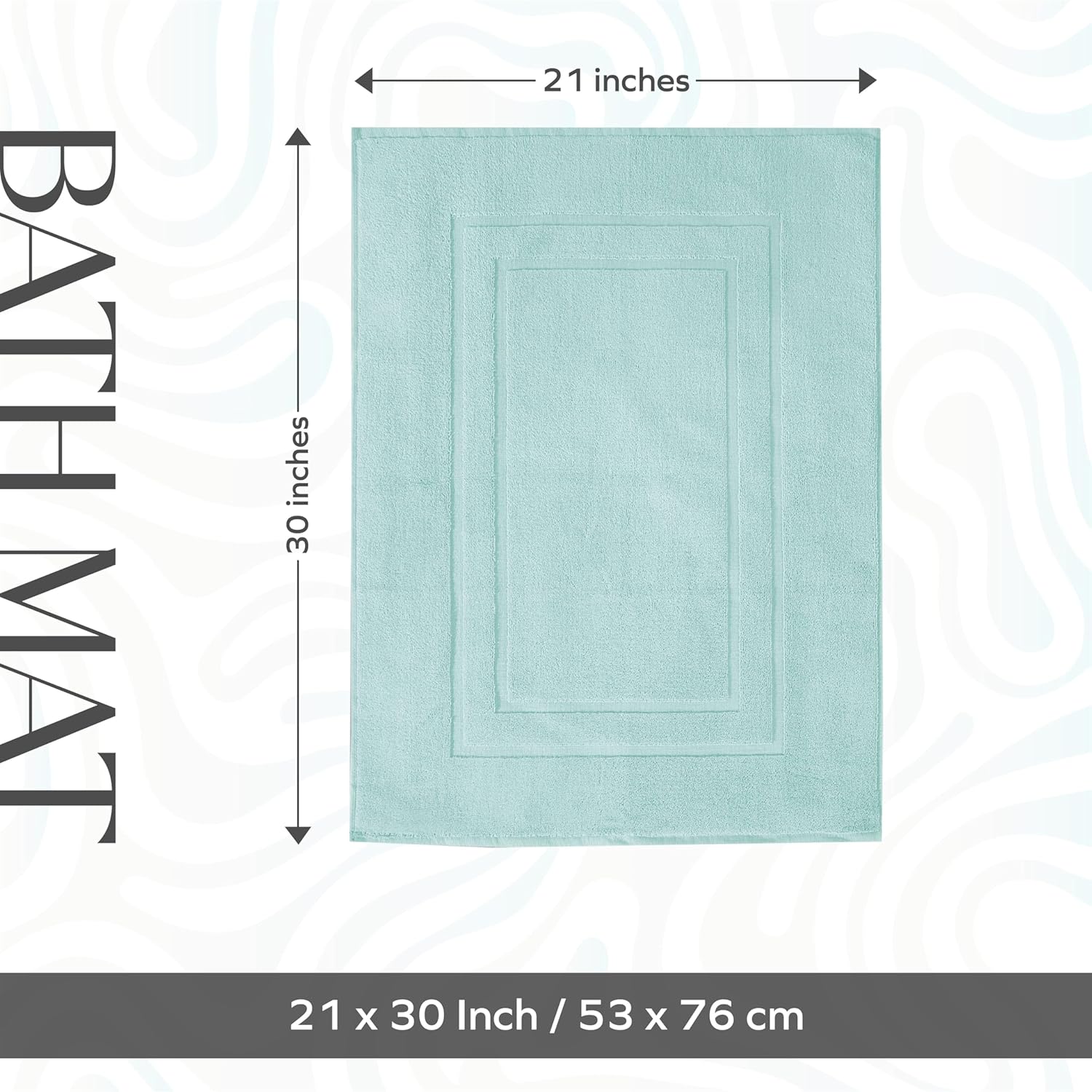 Feather Stitch 2 Piece Bath Mats Sea Foam 30x21 Inch