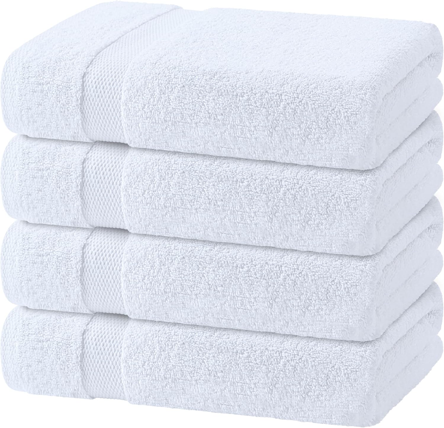 Wealuxe White Bath Towel Set of 4 - 27x54 Inch