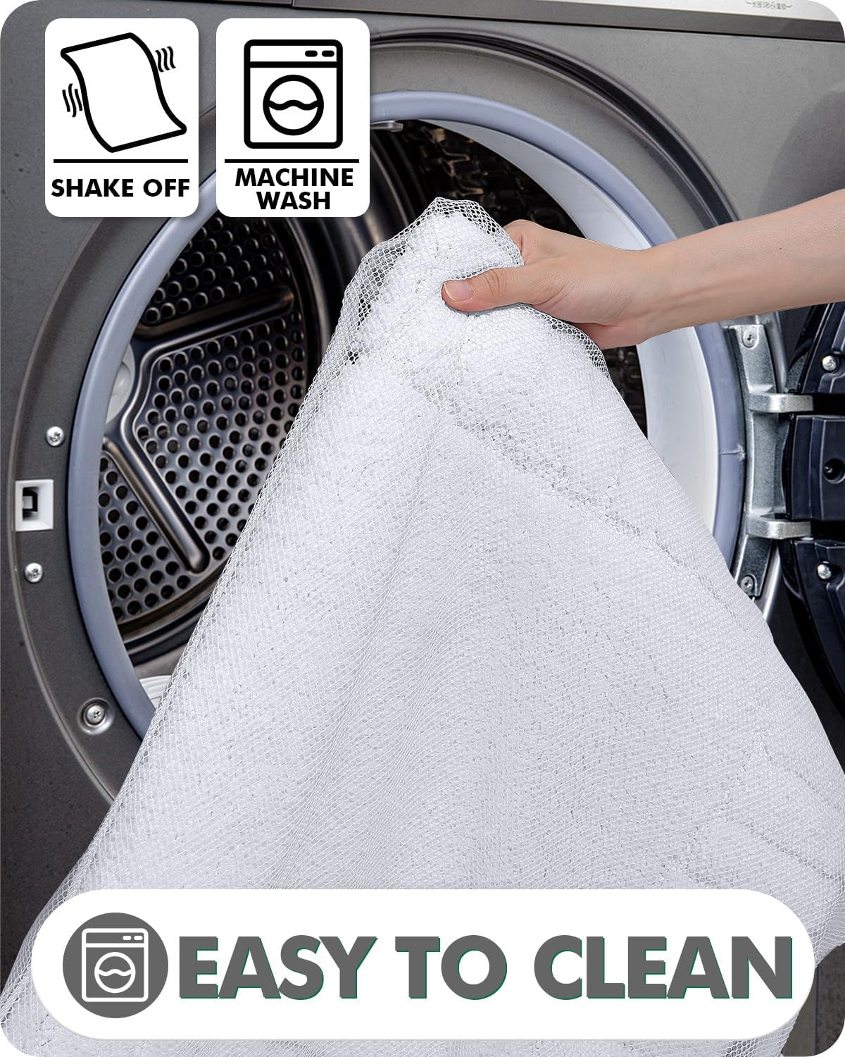 LUMI Non-Slip Bath Rug 20x32 White Machine Washable Thick Absorbent