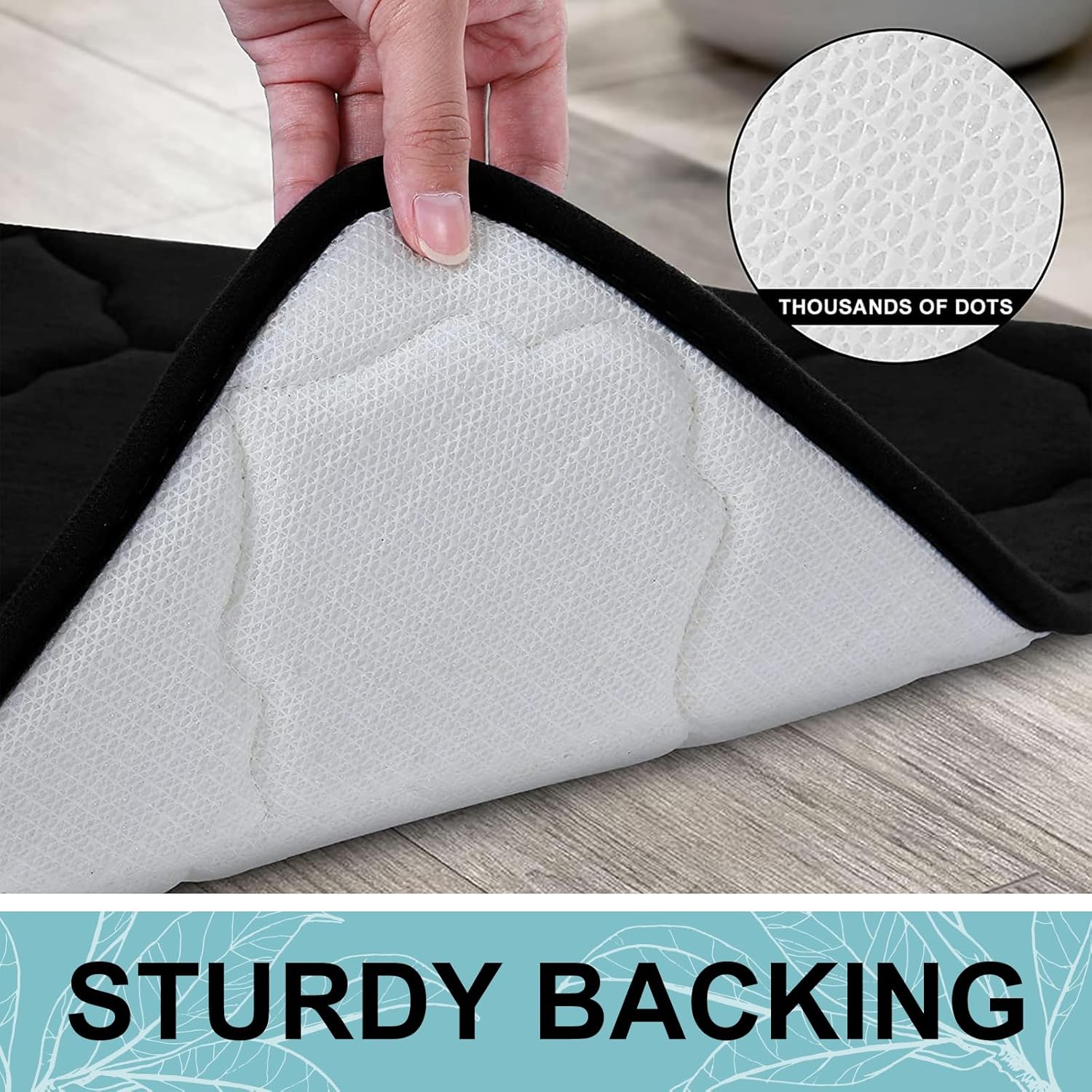 OLANLY Memory Foam Bath Mat 24x16 Black