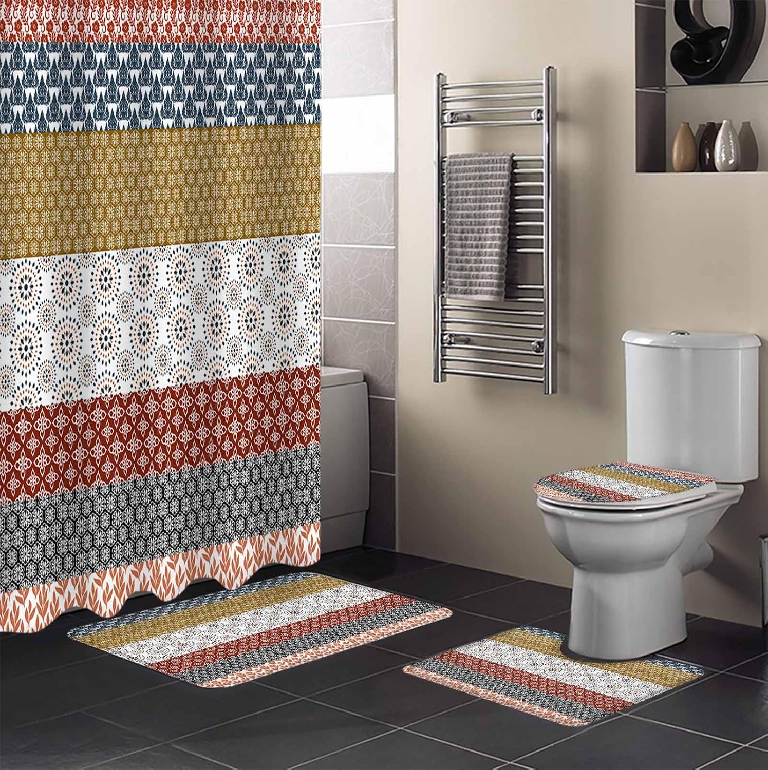 ZOE GARDEN Boho Geometric Bathroom Set