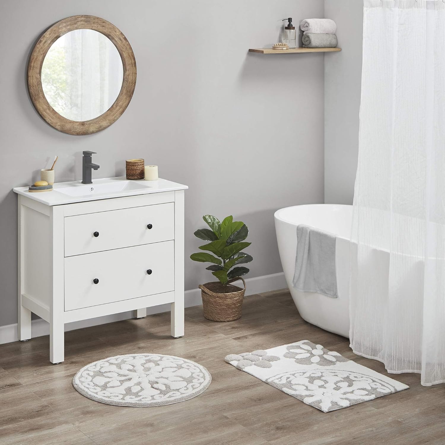 Madison Park Casablanca Cotton Tufted Bath Rug - Taupe 20 x 30