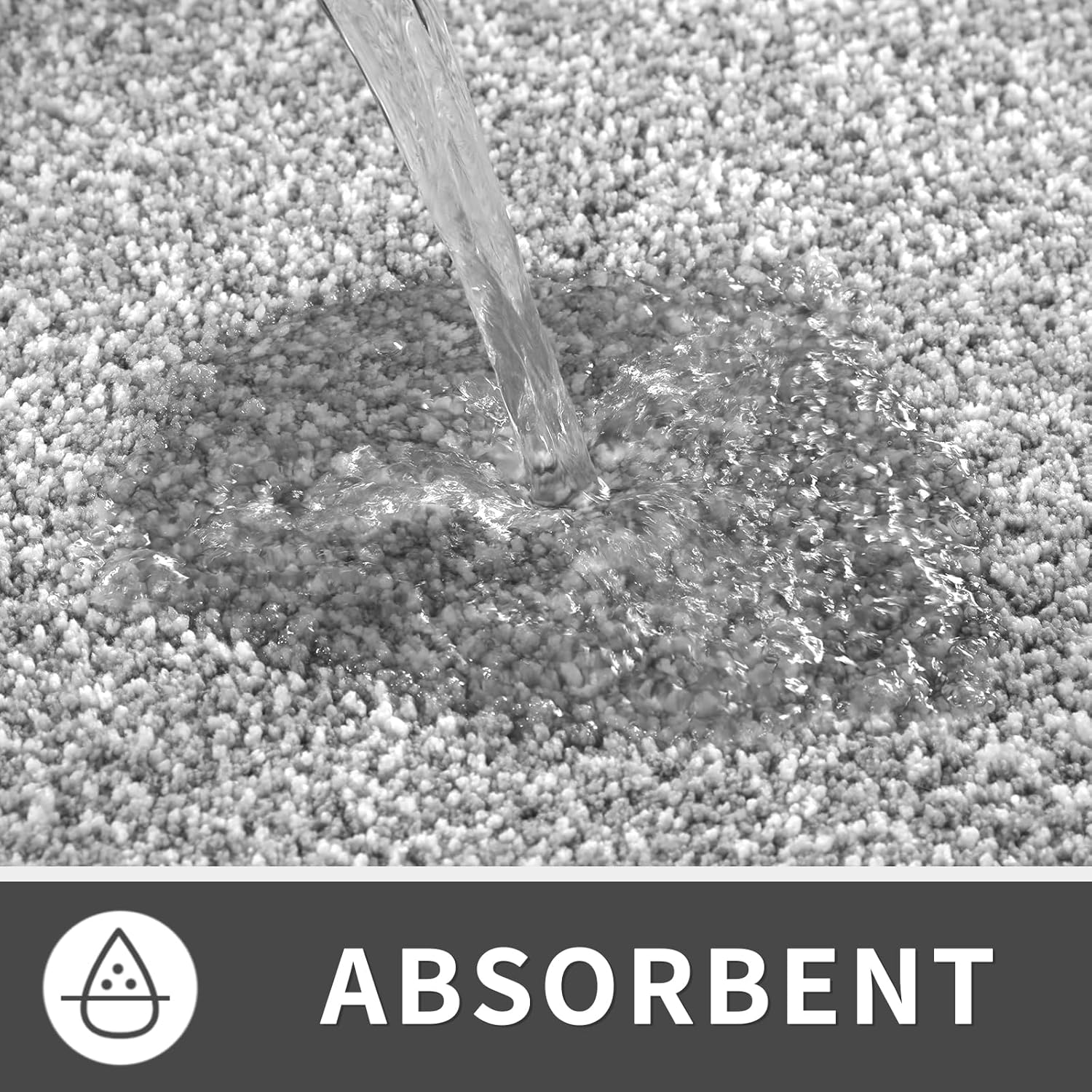 Yimobra Bathroom Rug Mat Soft Non-Slip Water Absorbent Thick 24x17 GreyWhite