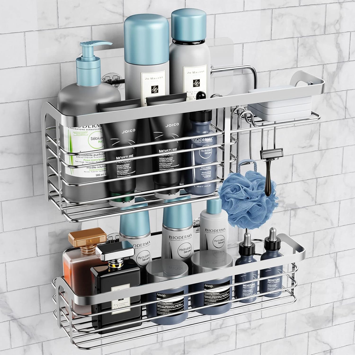 Smatorga Adhesive Shower Caddy 2 Pack Organizer