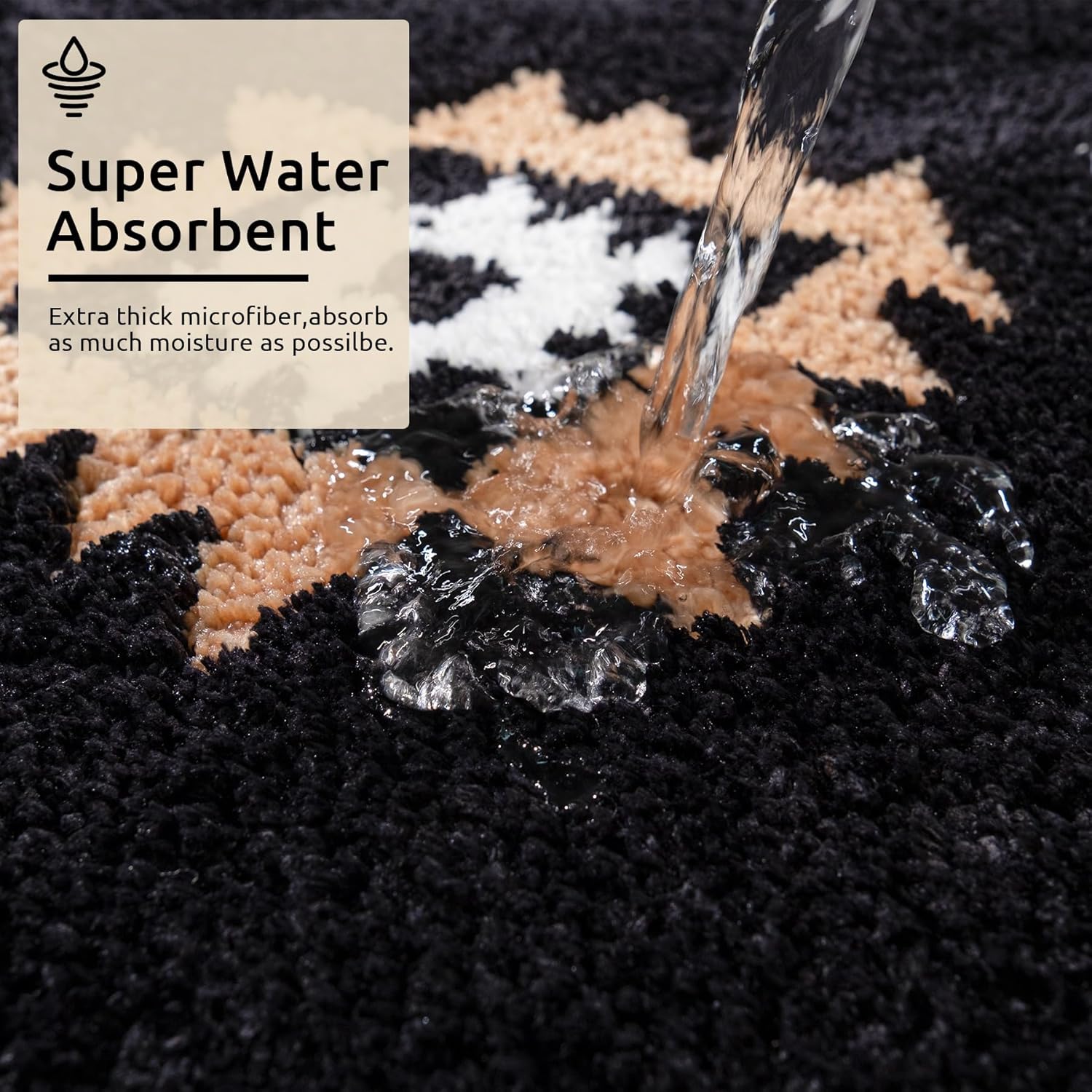Boho Style Non-Slip Bath Mat 20x32