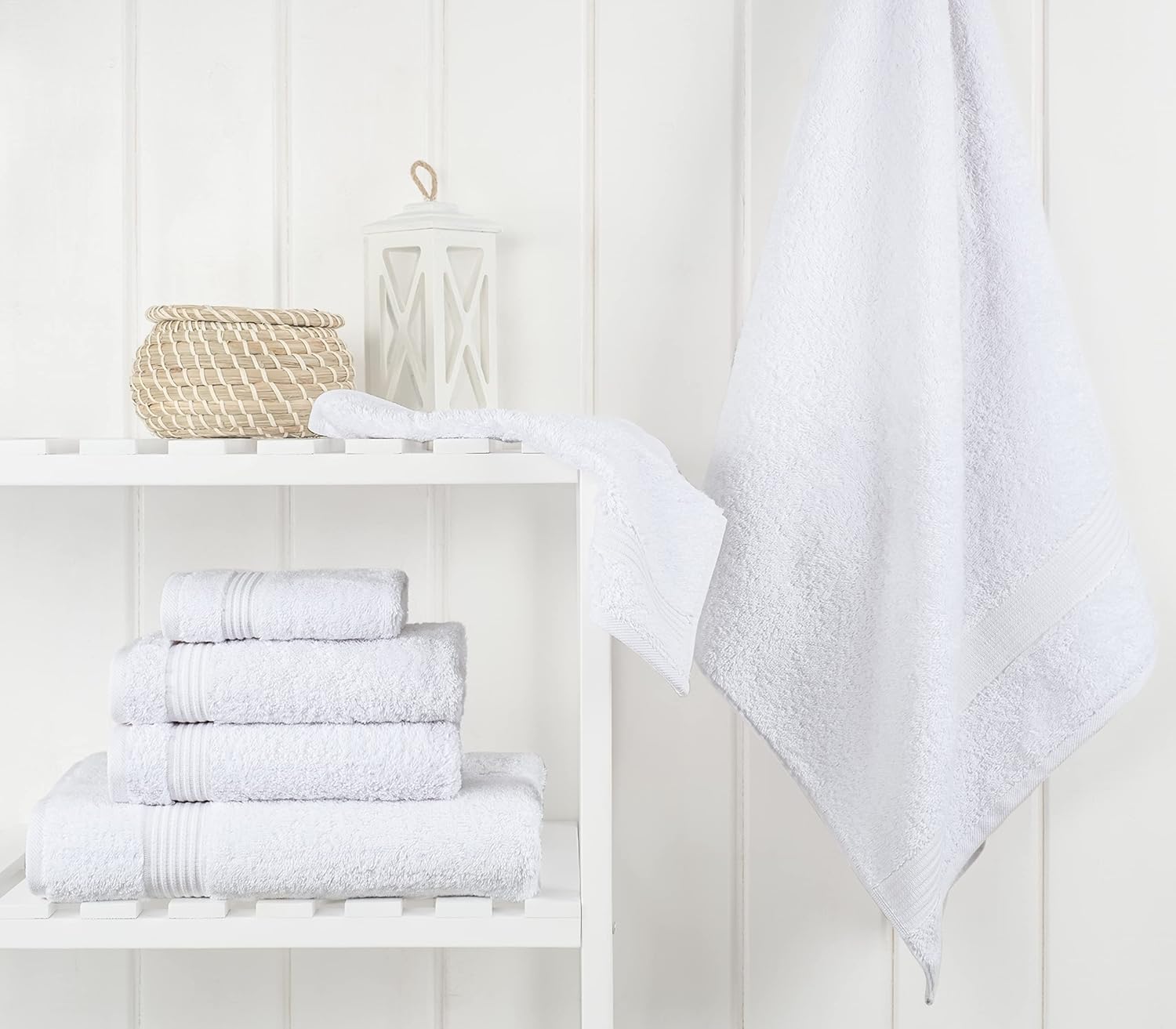 Cotton Paradise 6 Piece White Towel Set 1