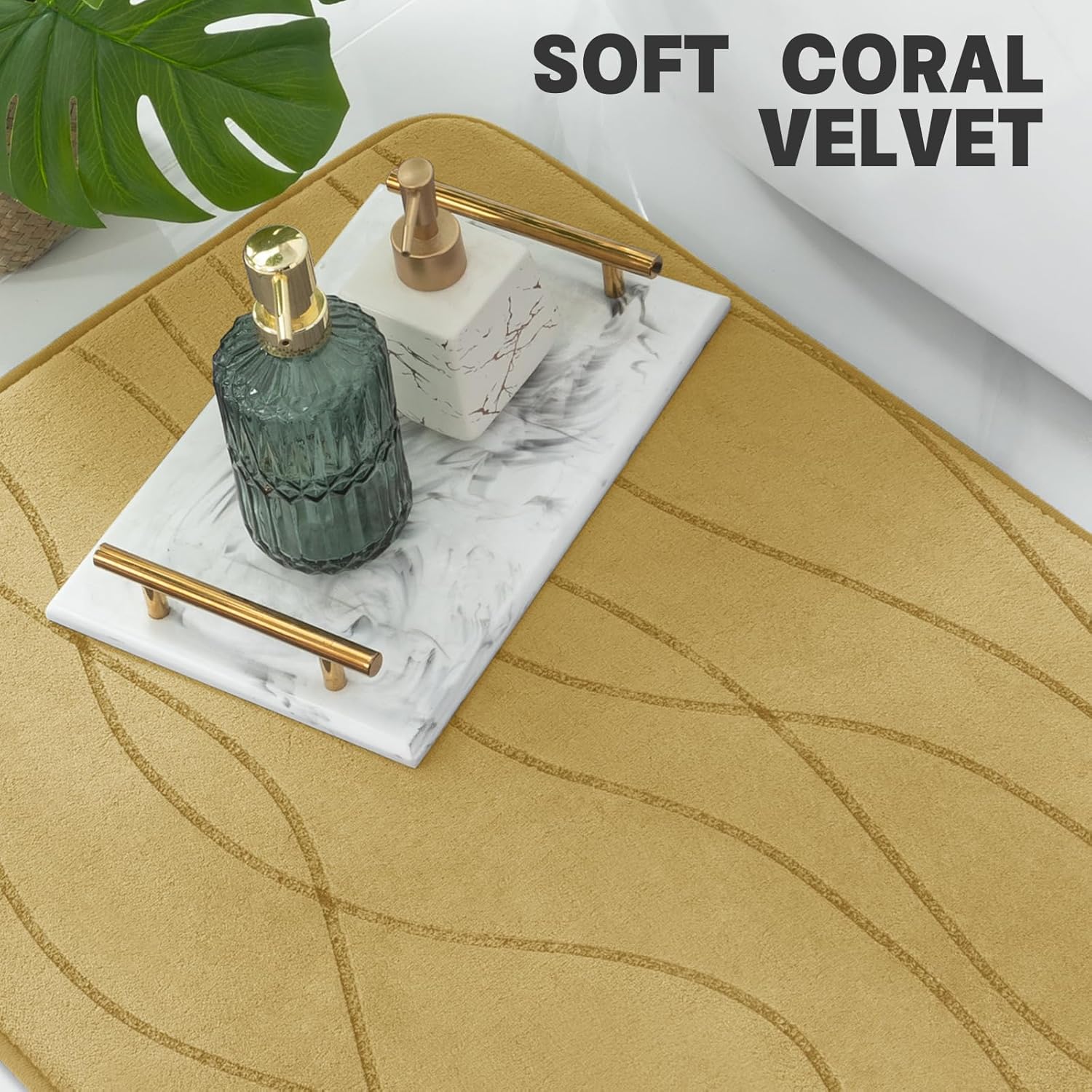 YIHOUSE 5 Piece Memory Foam Bath Mat Set