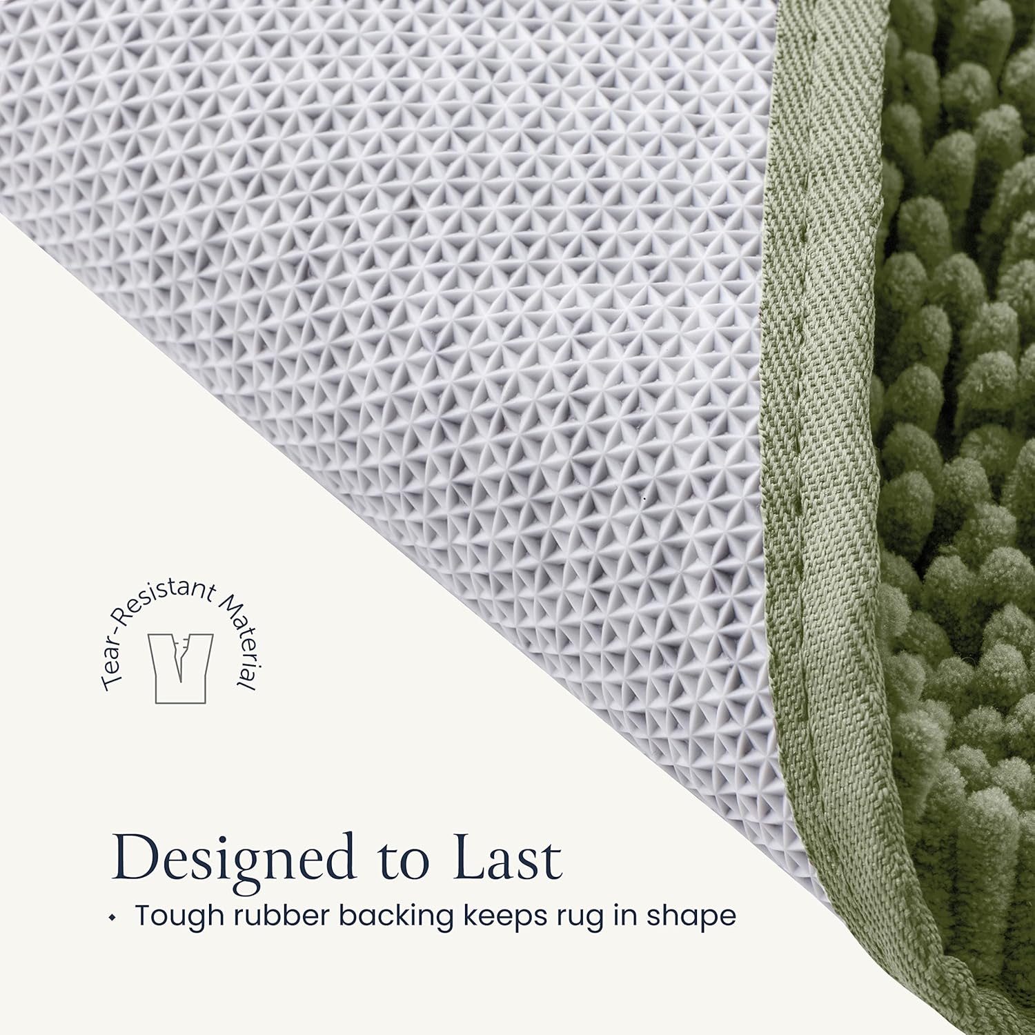 BELADOR 2-Piece Bath Rug Set - Plush Chenille Bath Mats with Rubber Backing