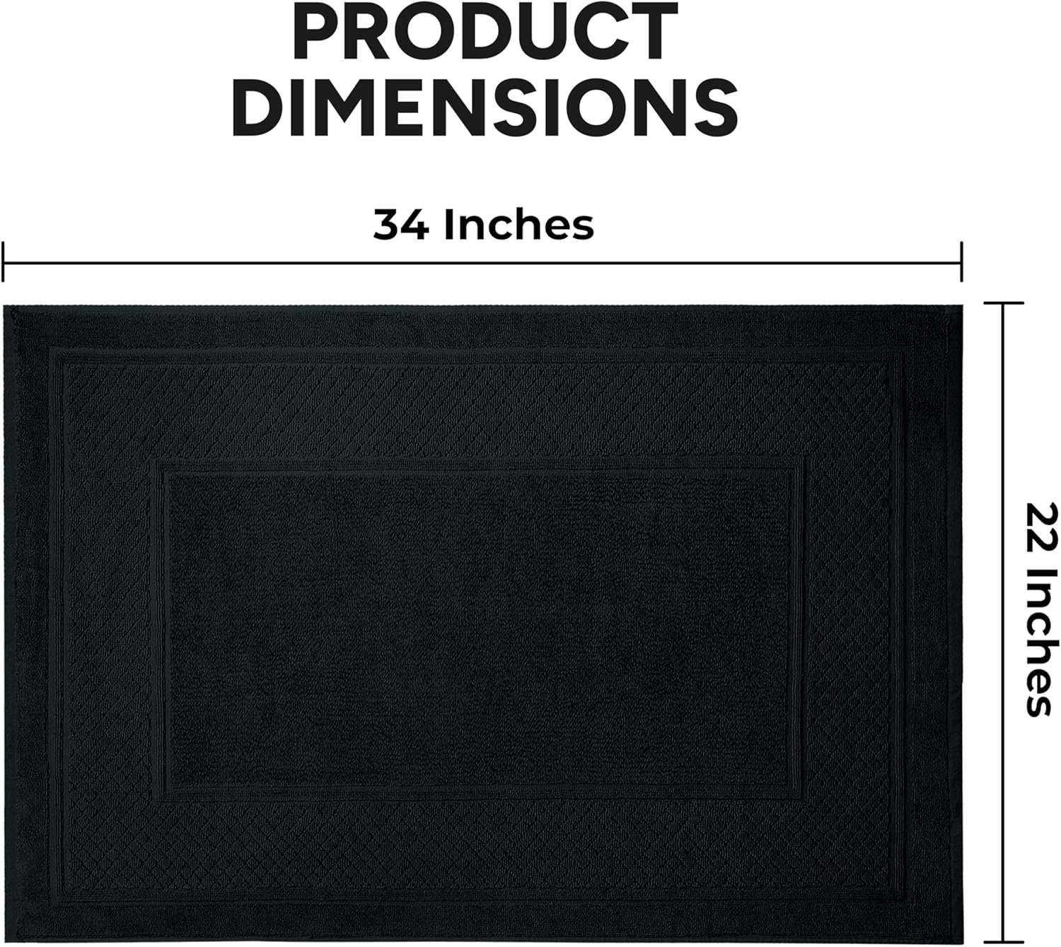 Avalon Towels Black Bath Mat Set of 2 1