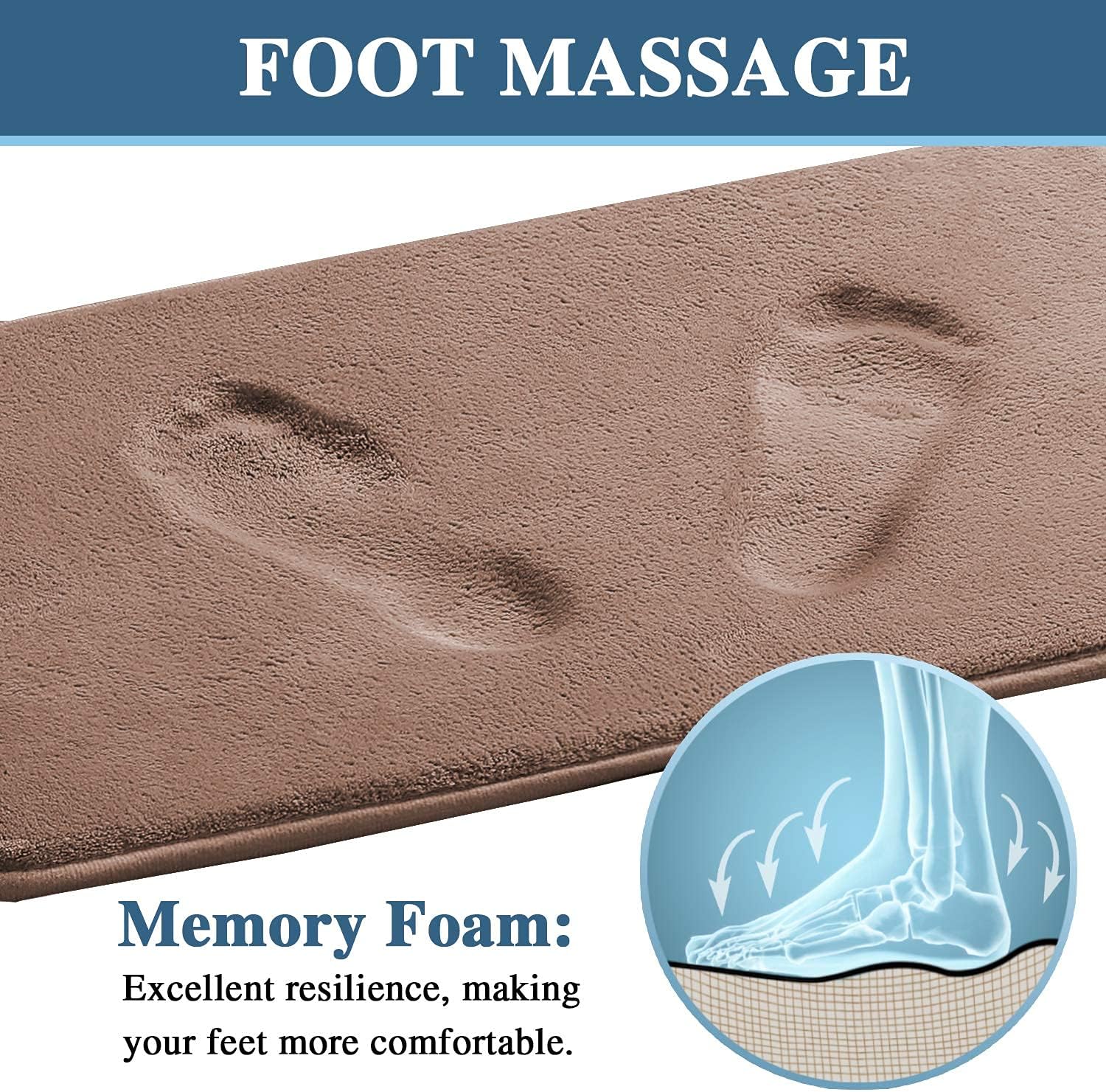 HVERSAILTEX Flannel Memory Foam Bath Mat Set