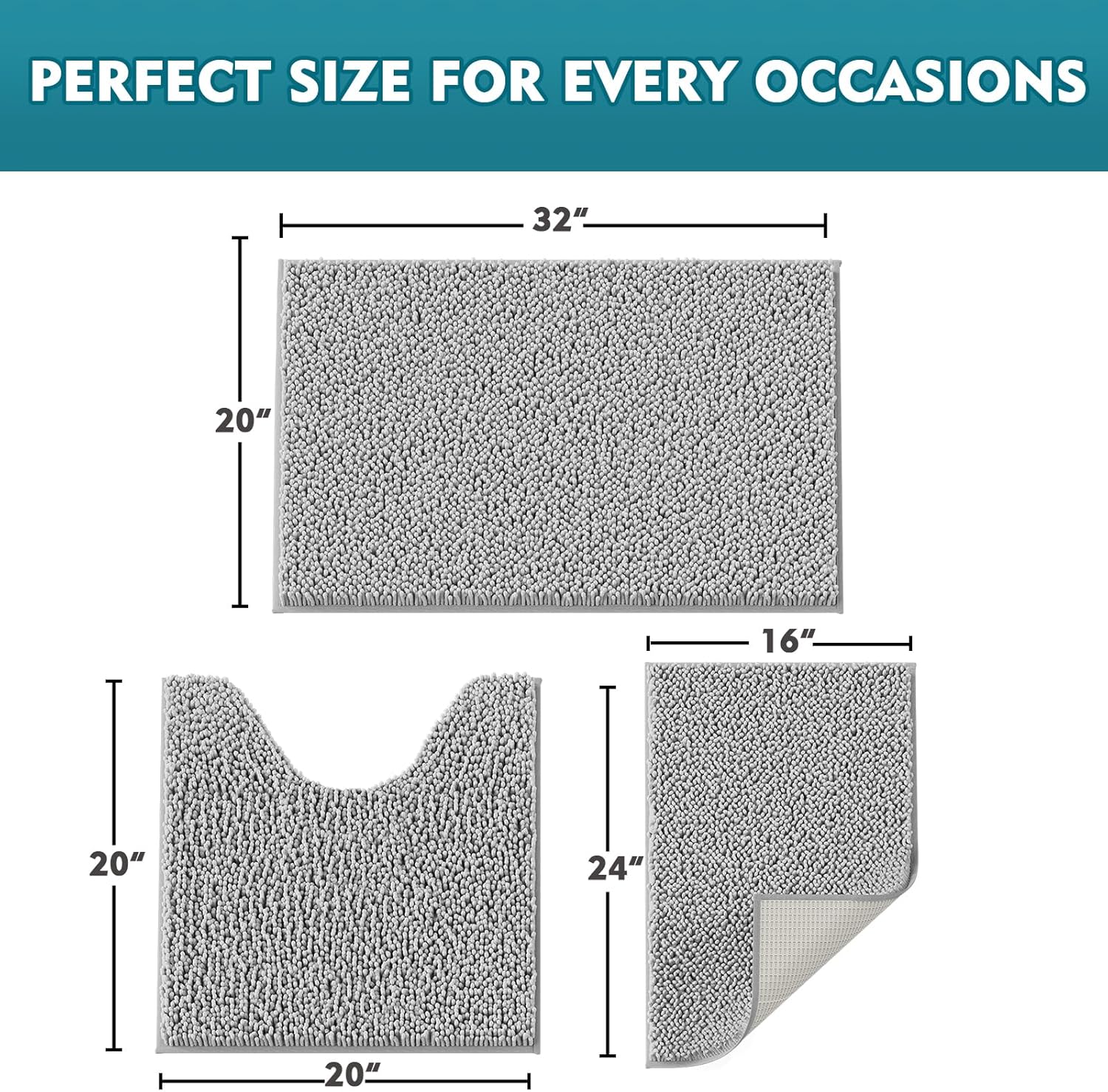 RUN HELIX 3 Piece Bathroom Rug Set 1