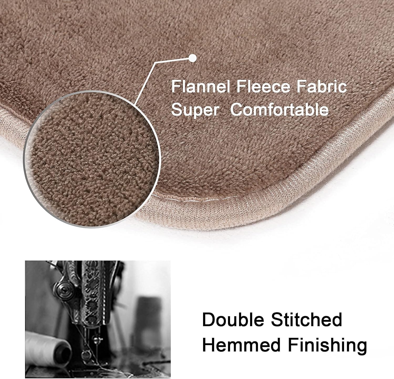 HVERSAILTEX Flannel Memory Foam Bath Mat Set
