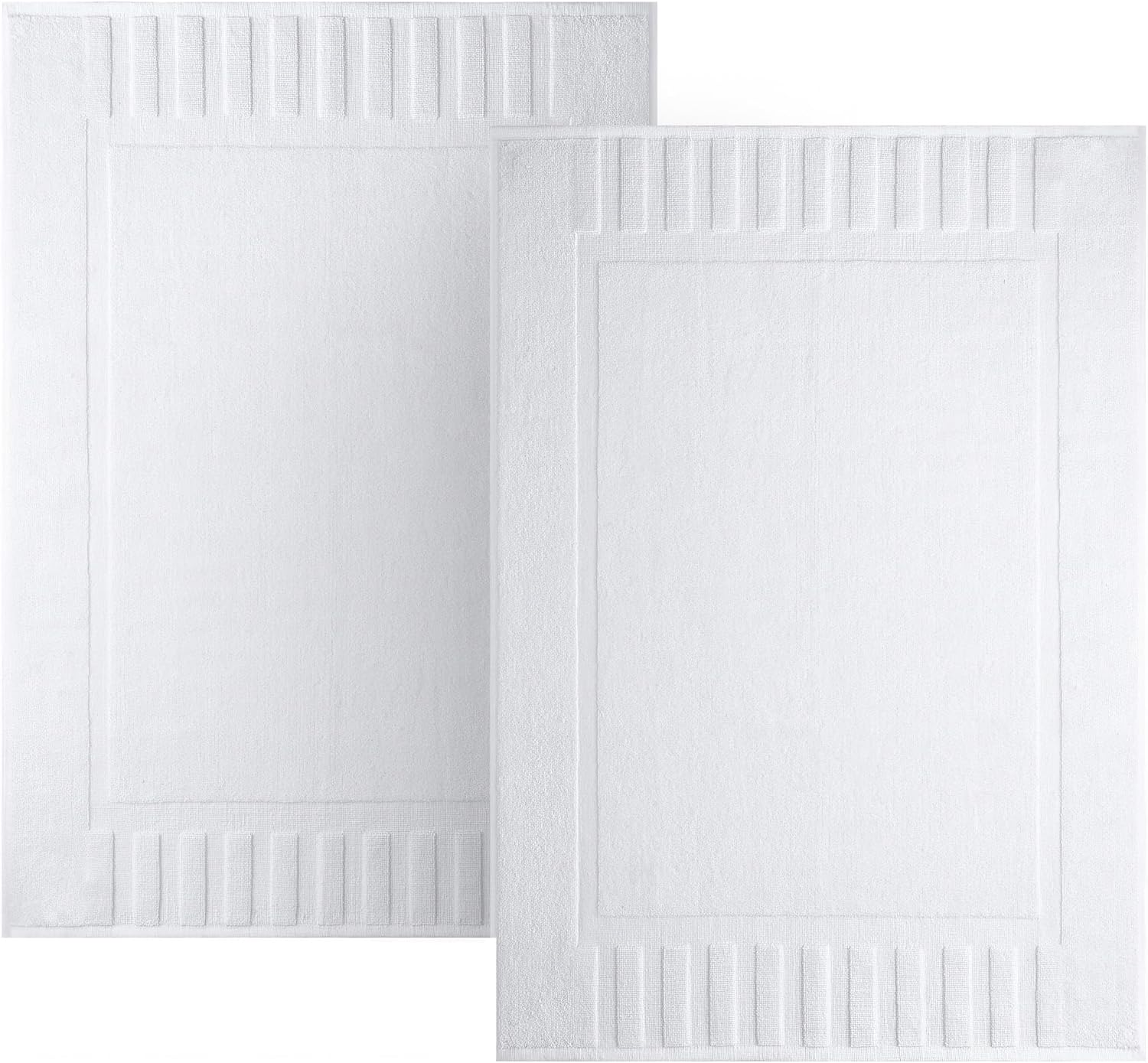 White Classic Luxury Bath Mat Set - 2 Pack