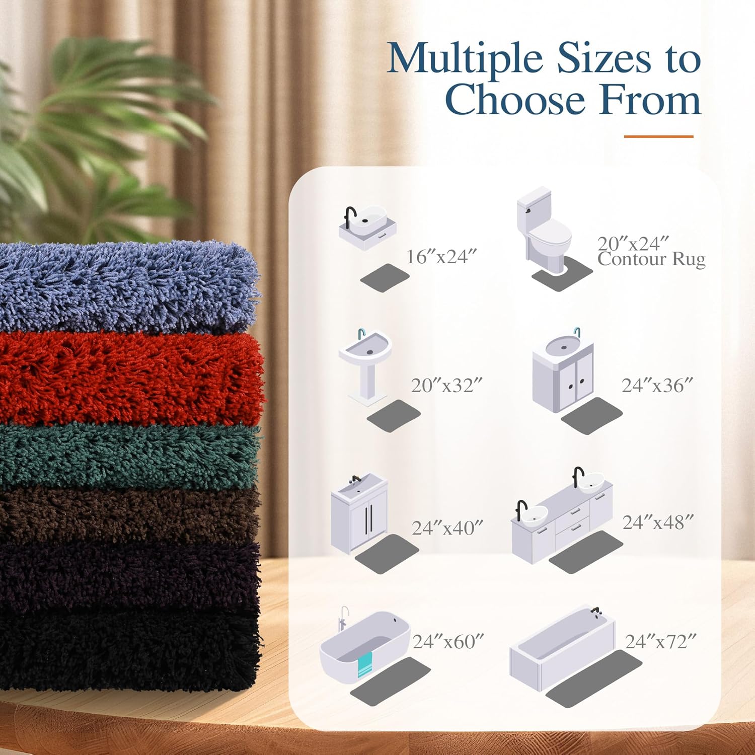 Walensee Bath Rug Non Slip Dark Purple 20x32