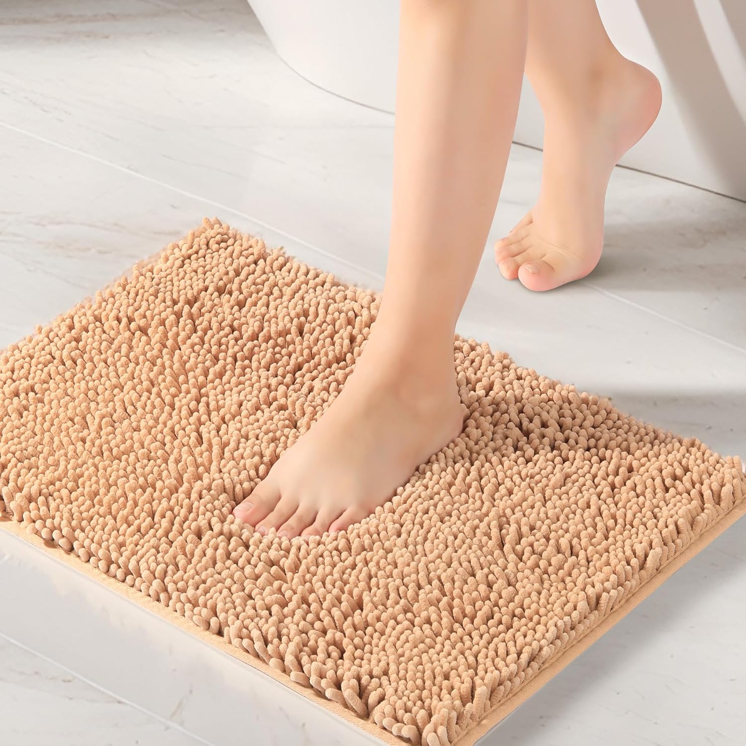 NUOVARUGS 20x32 Chenille Bath Rug Non-Slip and Quick Dry
