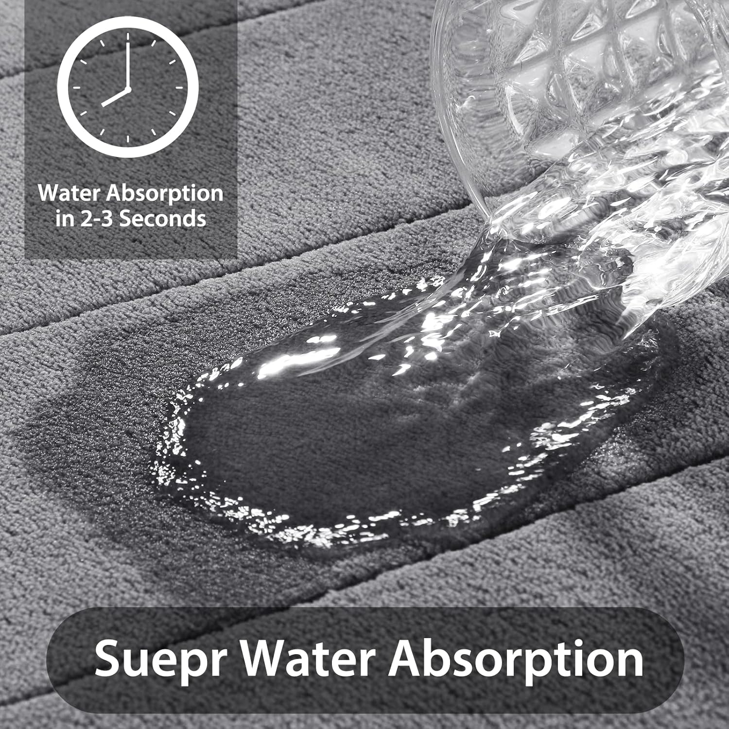 Yimobra 3-Piece Bath Rug Set with Non-Slip Mats