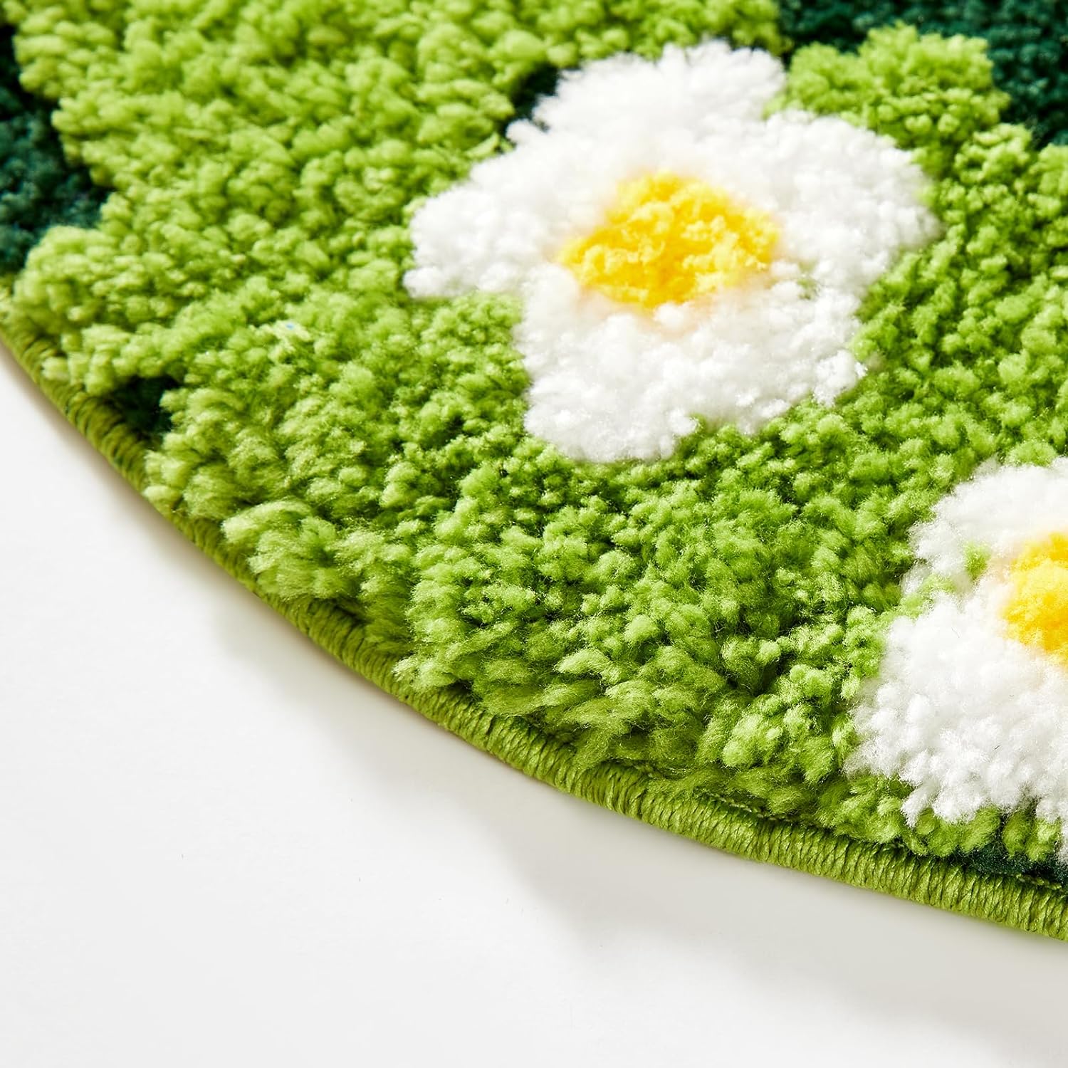 Ouyattle Cute Green Floral Bath Mat Microfiber 1