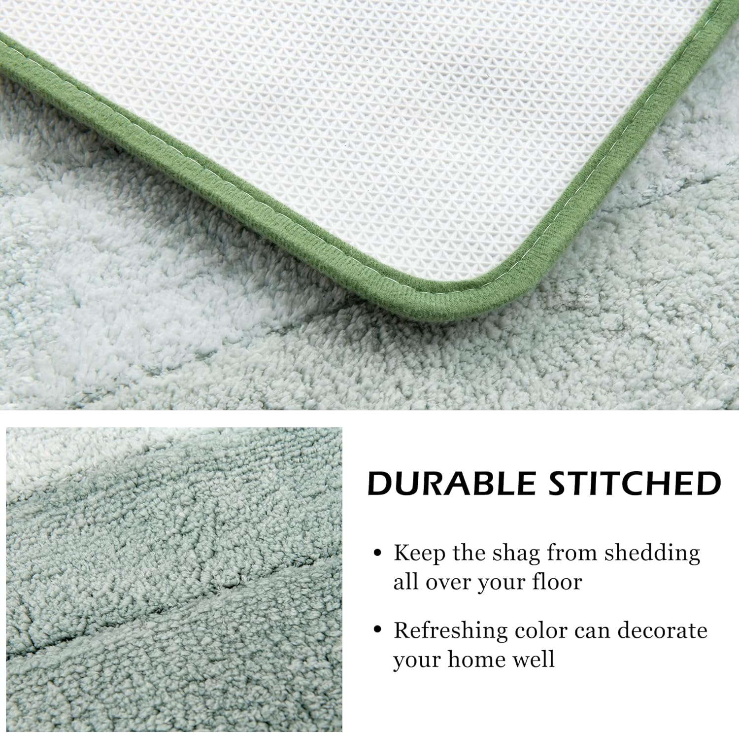 Kmson Ombre Bath Mat Green 20x32