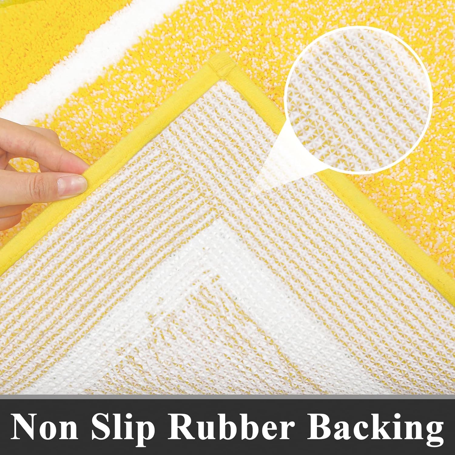 Pauwer 3-Piece Bathroom Rugs Set - Yellow
