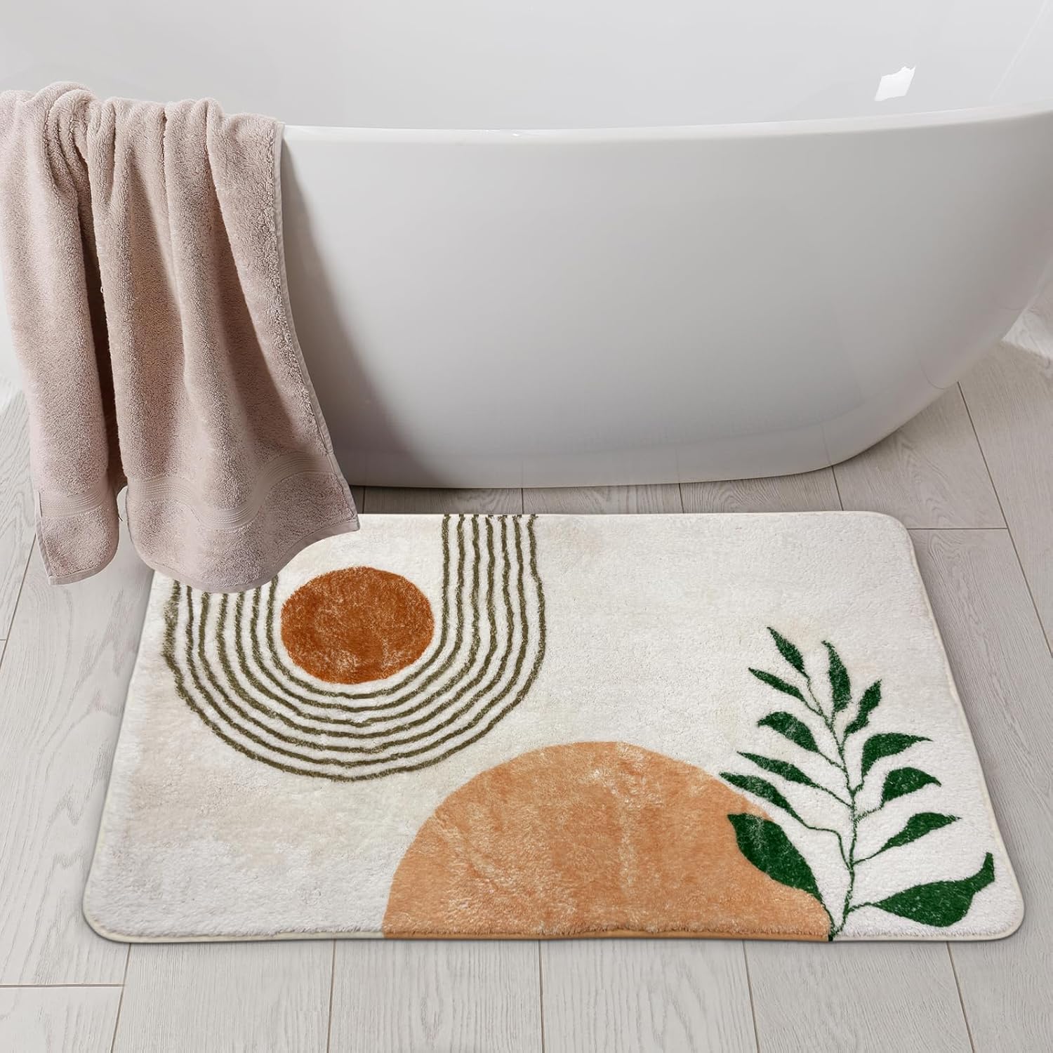 20X30 Boho Bath Rug Non-Slip Plush Mat