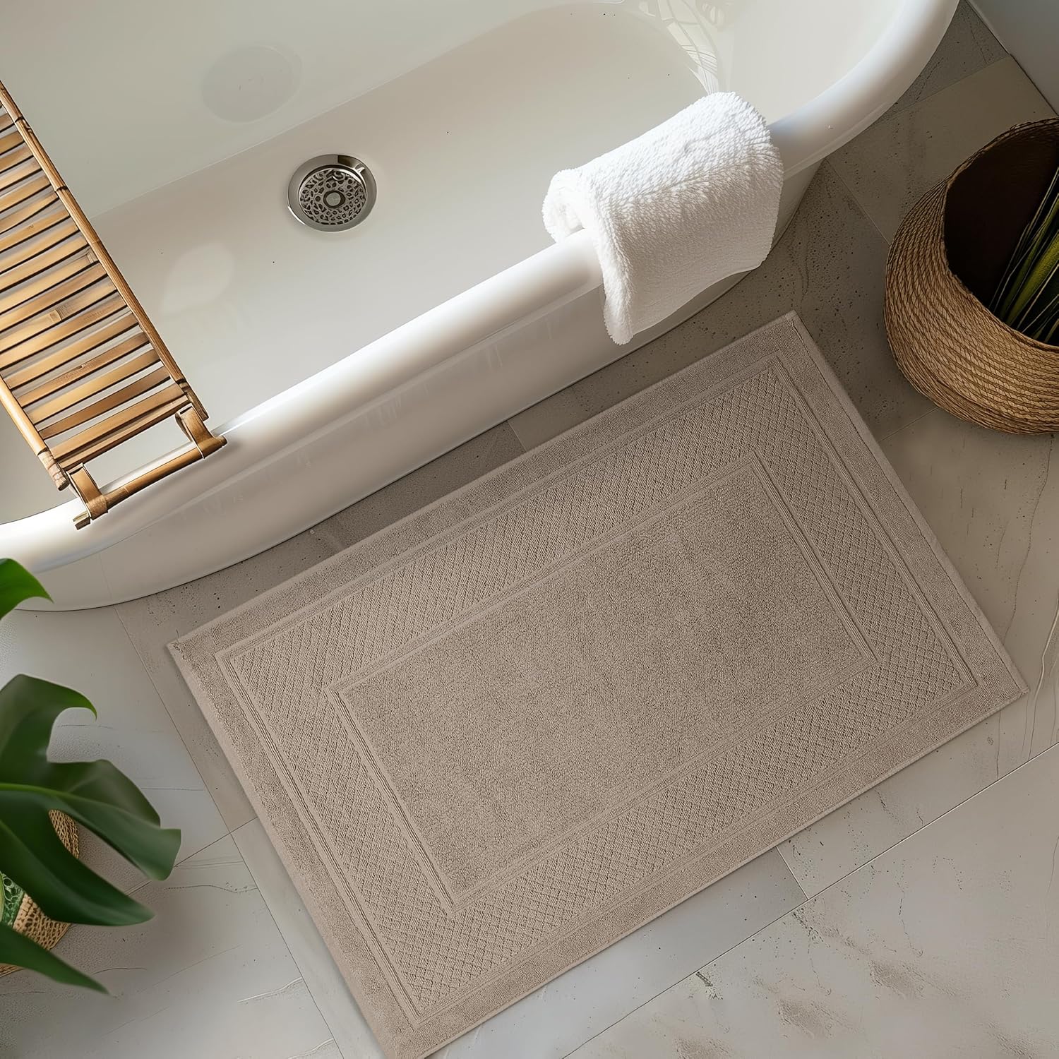 Avalon Towels Beige Bath Mat Set of 2 1