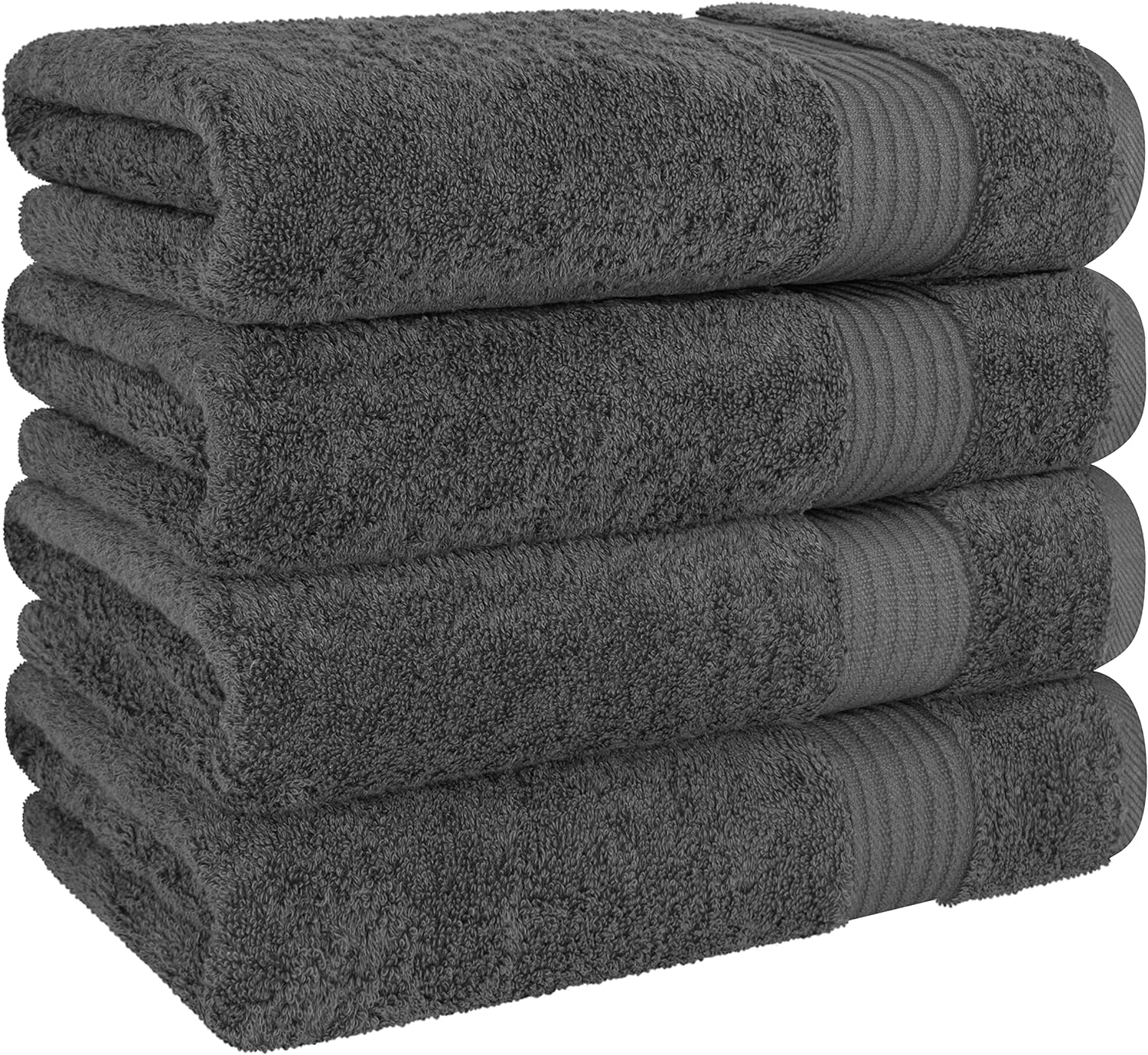 Cotton Paradise 4 Piece Turkish Bath Towels Dark Gray