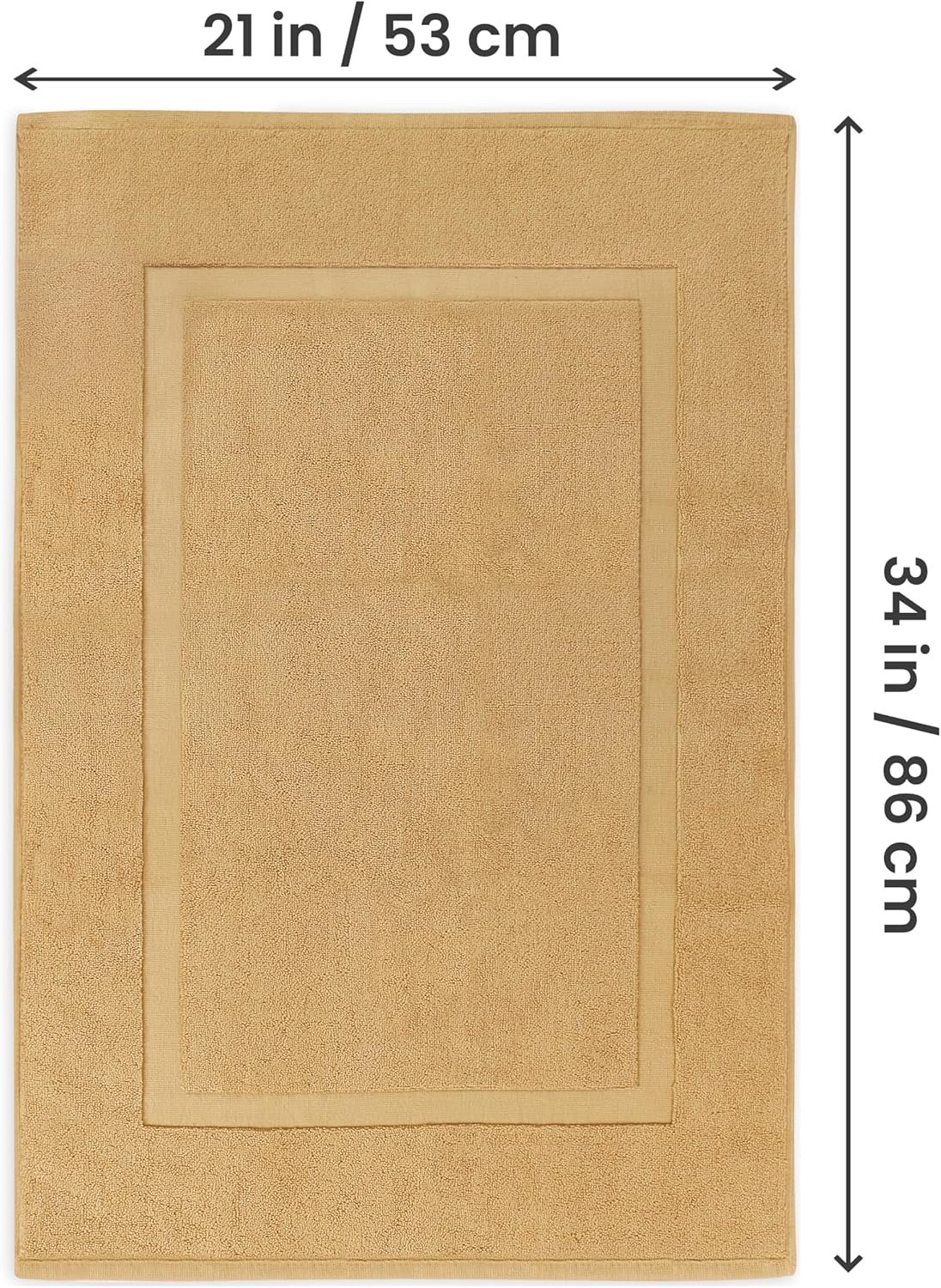 Utopia Towels Cotton Banded Rug 21x34 Inches Champagne 2 Pack