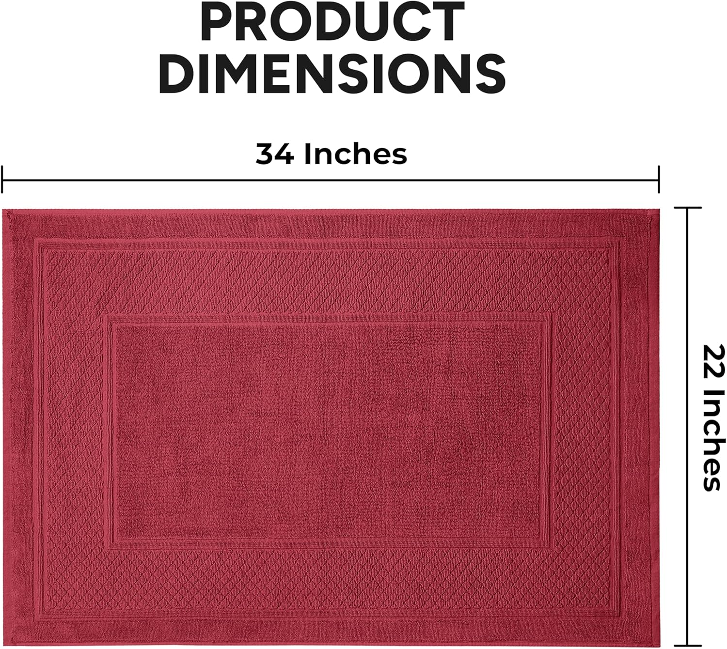 Avalon Towels Red Bath Mat Set of 2 22x34 Inches