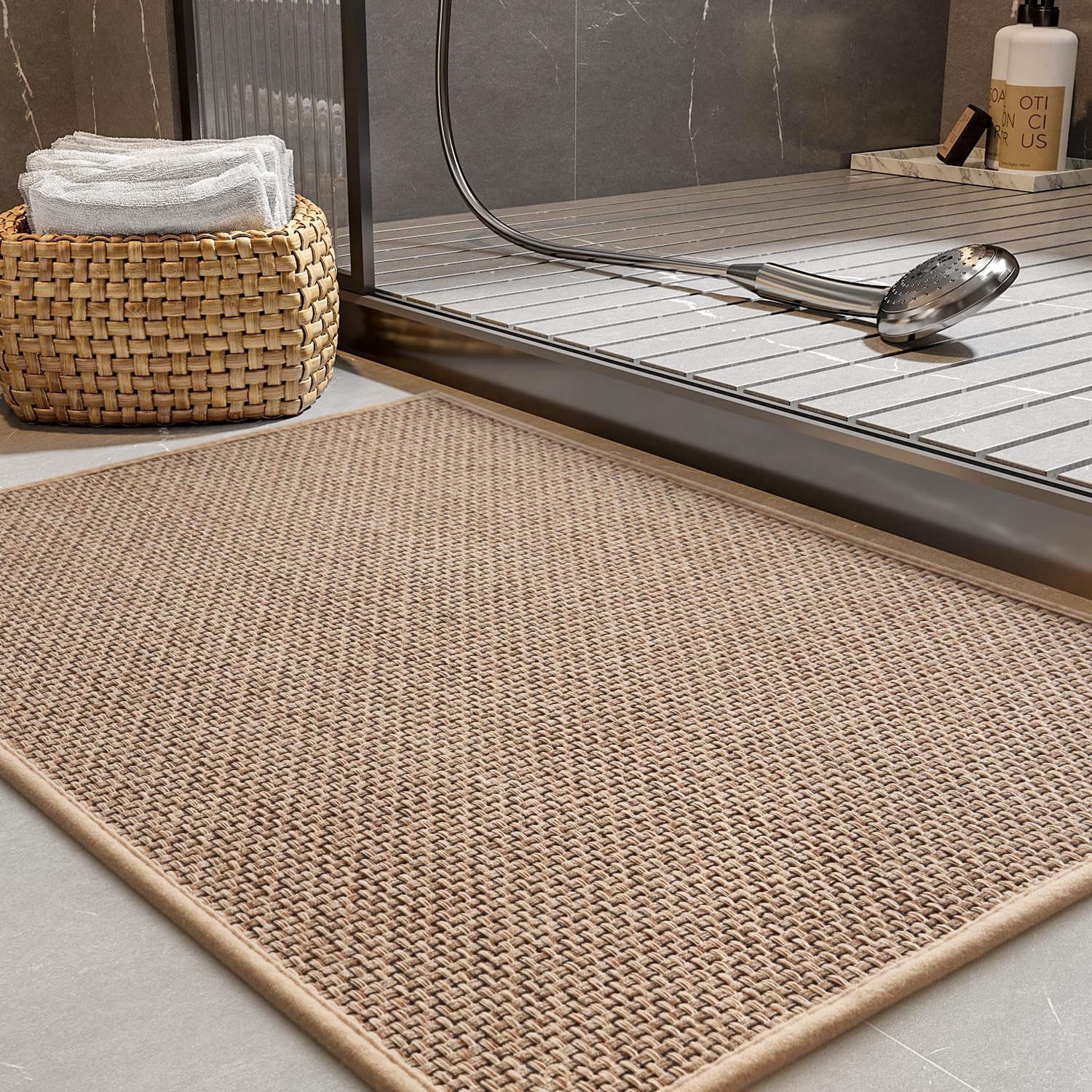 PADOOR Non-Slip Bath Mat with Braided Design