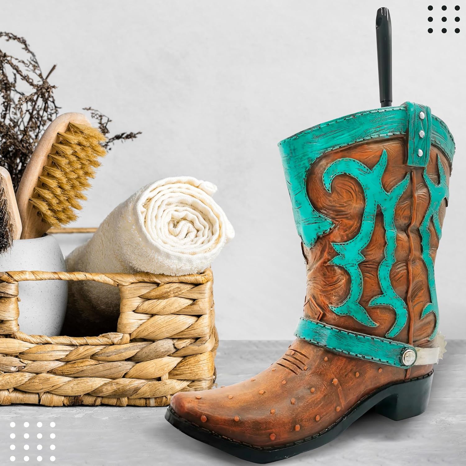 Granatan Cowboy Boot Toilet Brush Holder 1