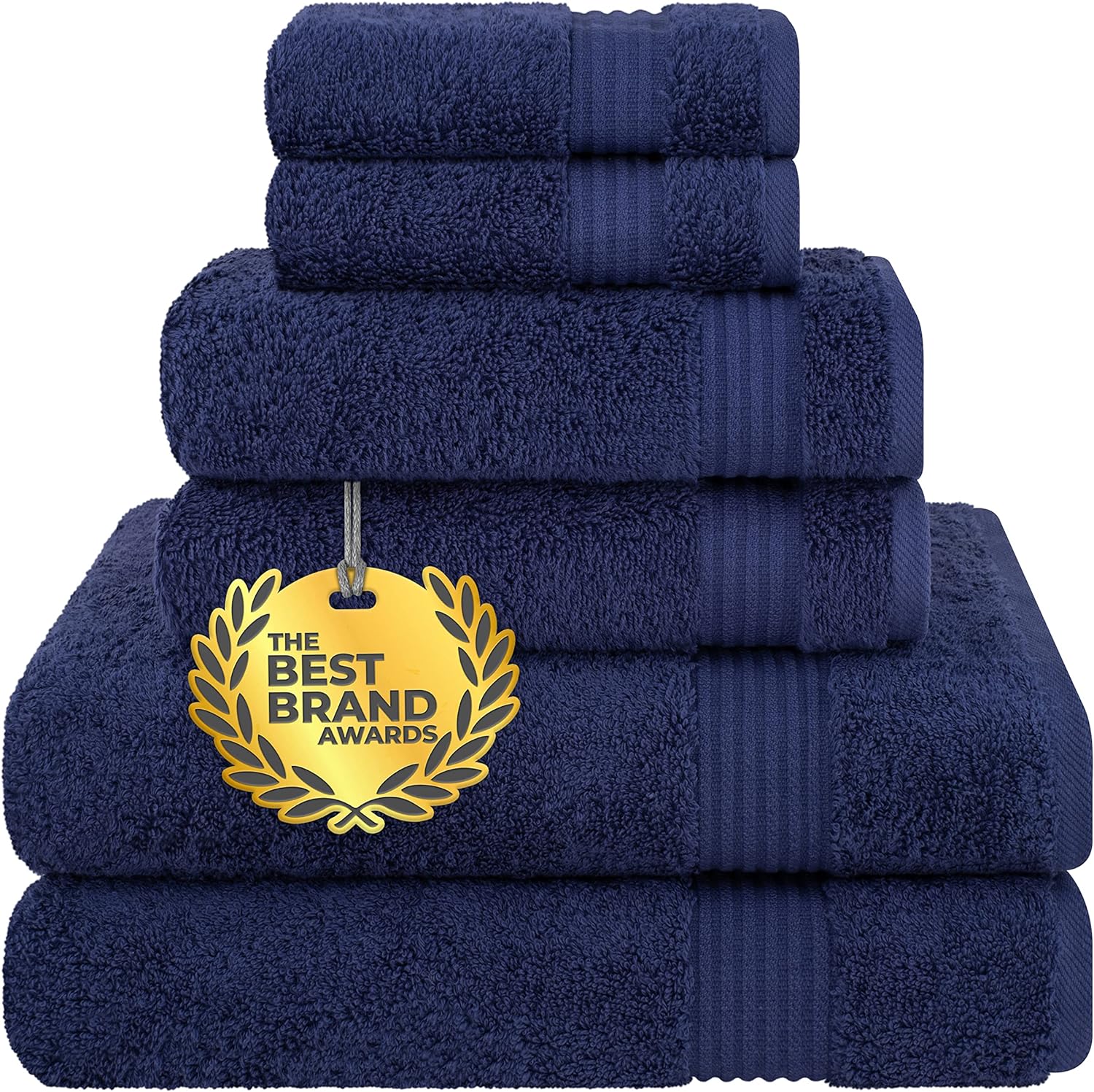 Cotton Paradise 6 Piece Towel Set Navy Blue