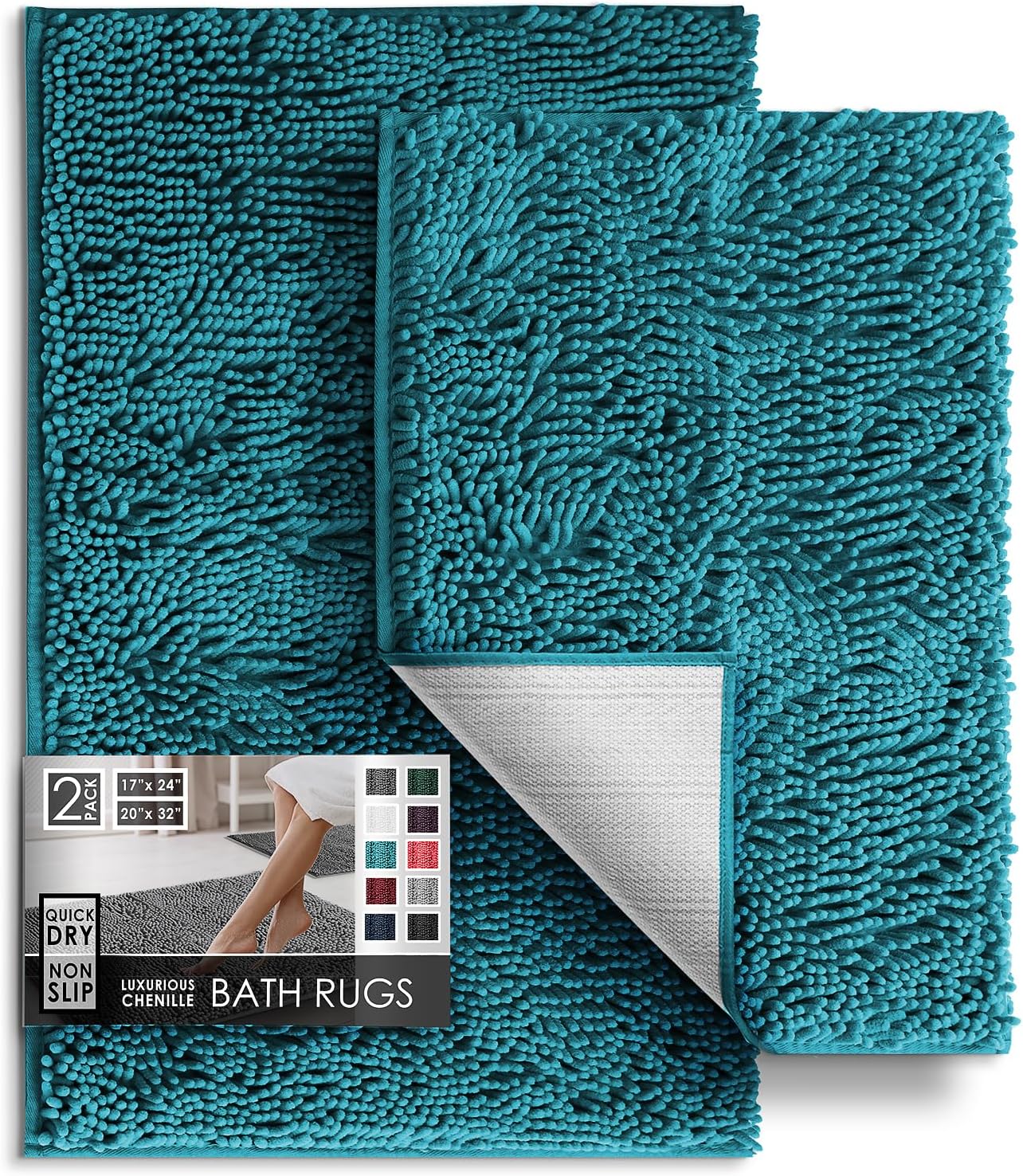 Hearth Harbor Teal Bath Rug Set 2 Piece 1