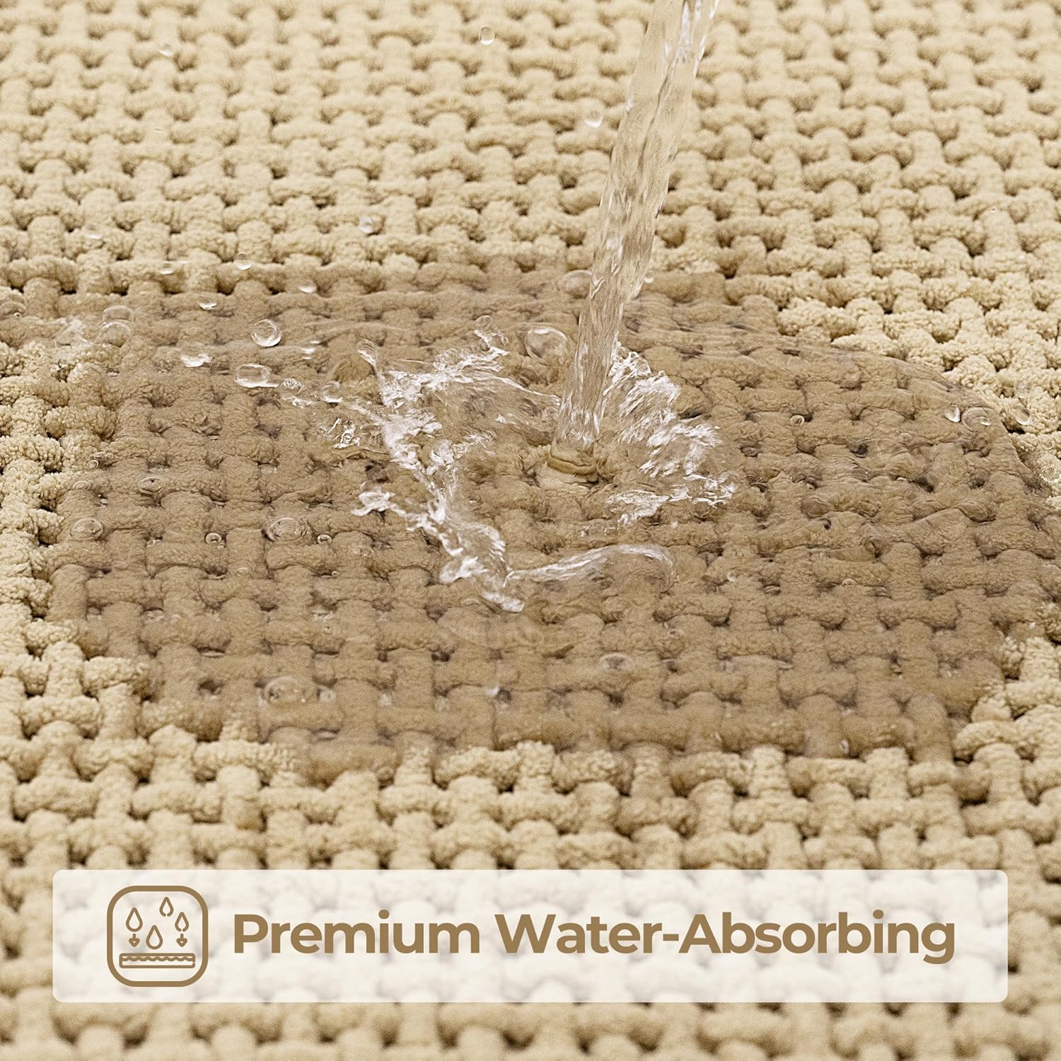GRANNY SAYS Beige Bath Rug 24 x 16 Non-Slip Absorbent Mat